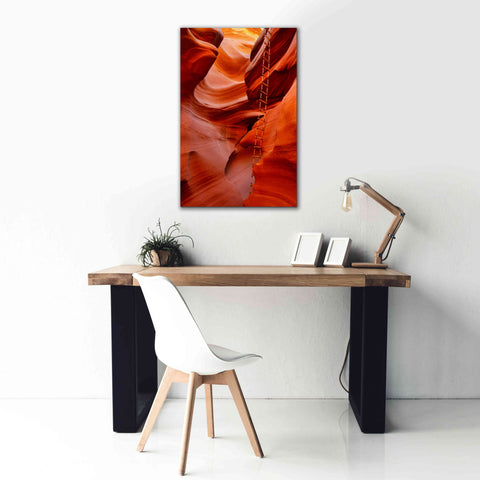 Image of 'Lower Antelope Canyon Ladder' by Mike Jones, Giclee Canvas Wall Art,26 x 40