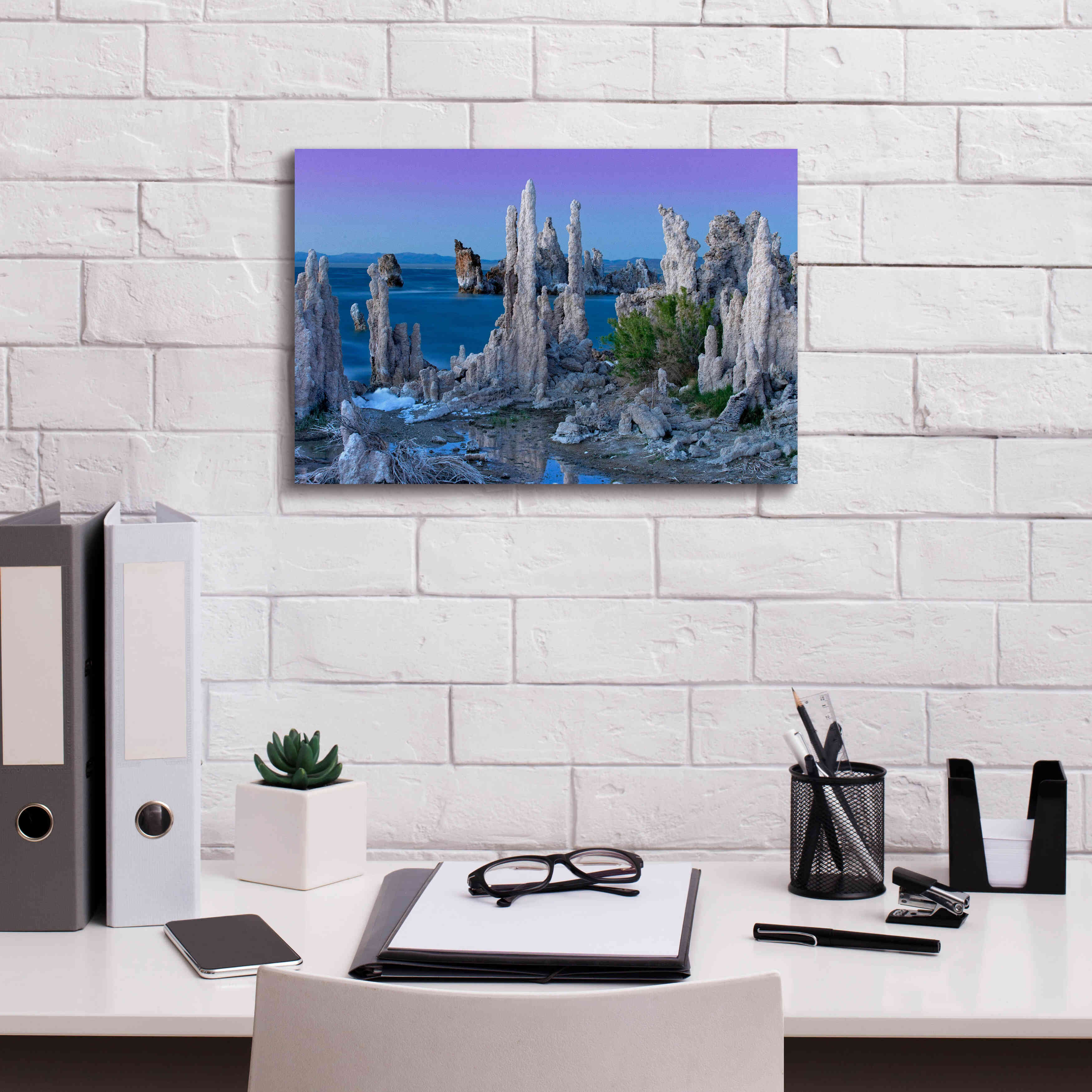 'Mono Lake Dusk' by Mike Jones, Giclee Canvas Wall Art,18 x 12