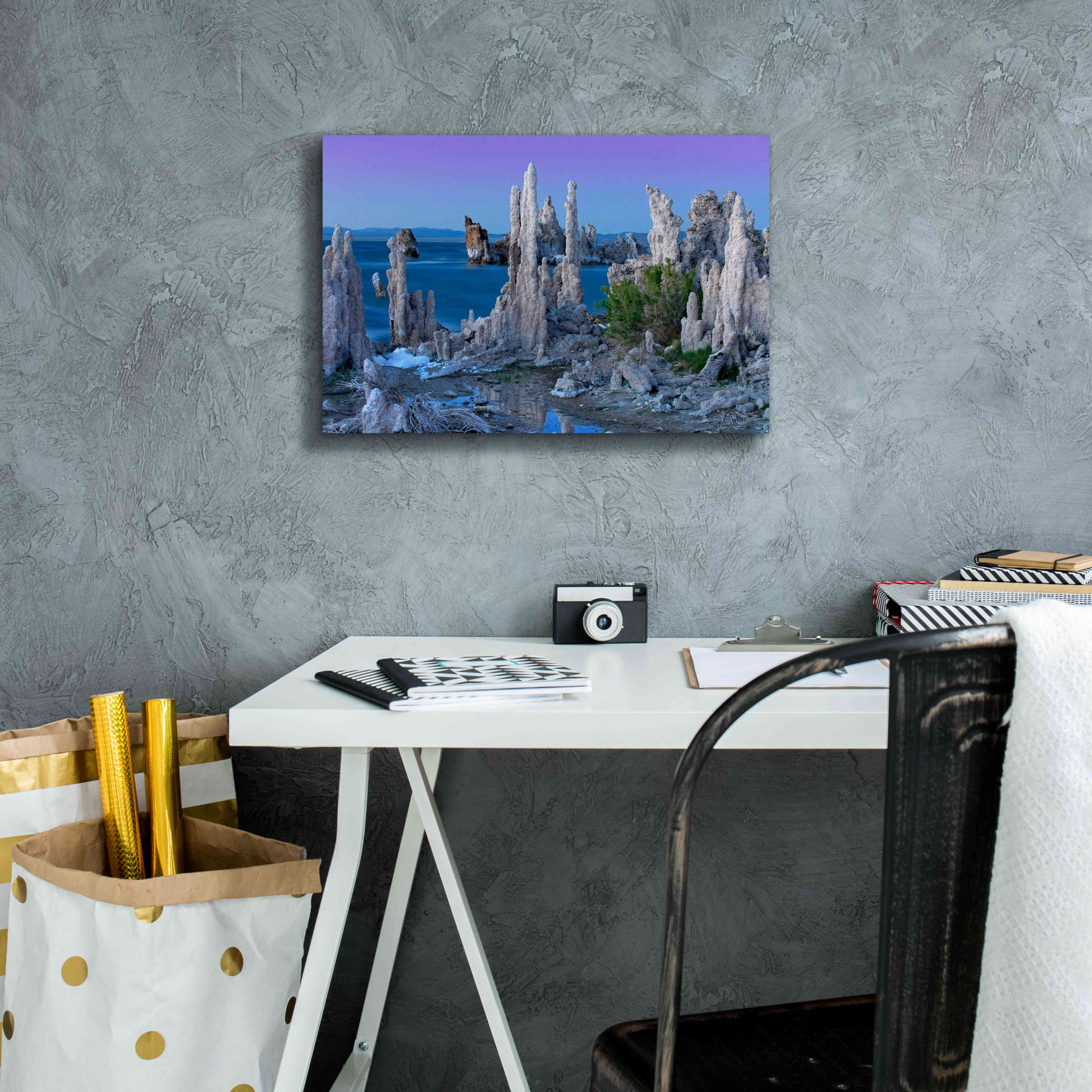 'Mono Lake Dusk' by Mike Jones, Giclee Canvas Wall Art,18 x 12