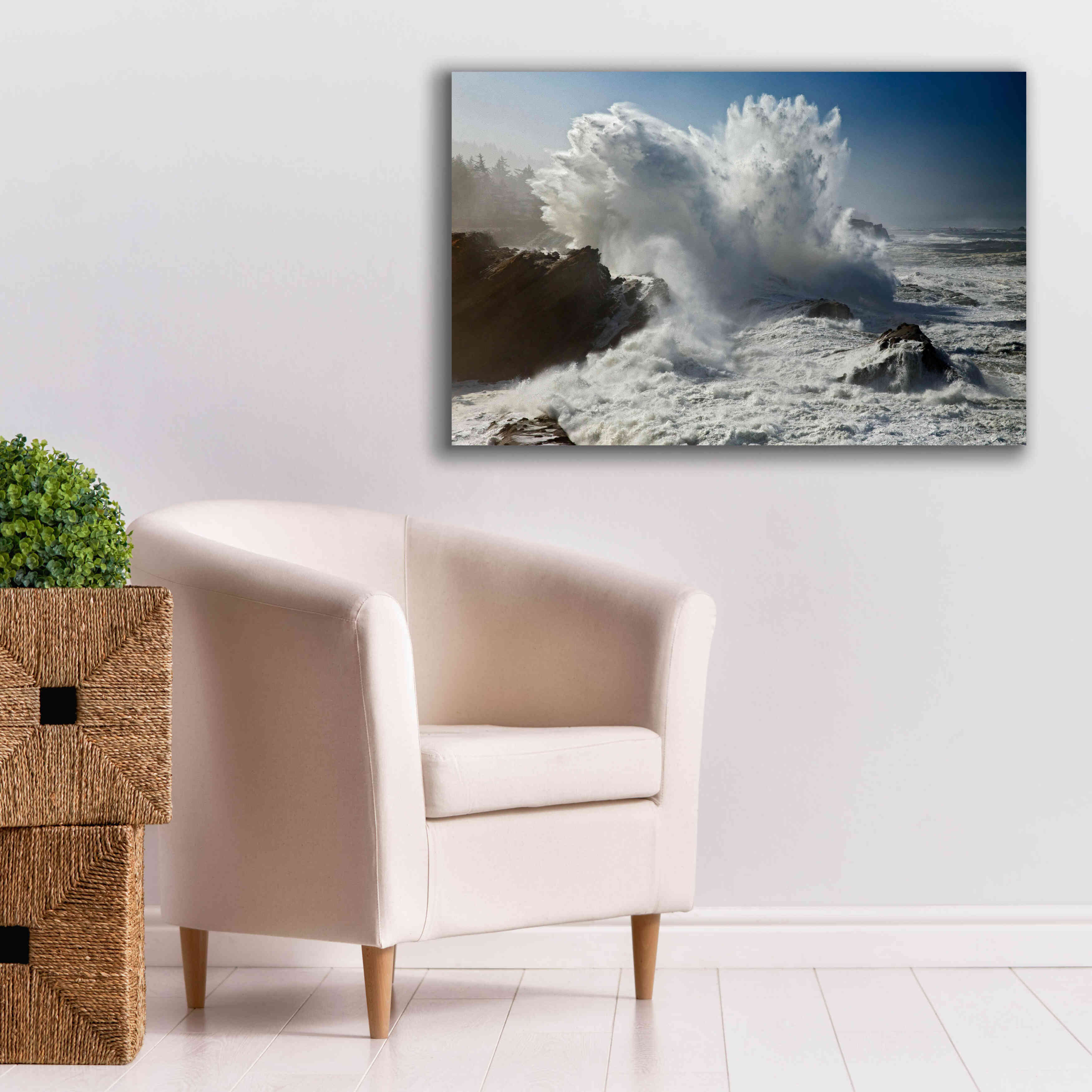 'Oregon Shore Acres SP Wave' by Mike Jones, Giclee Canvas Wall Art,40 x 26