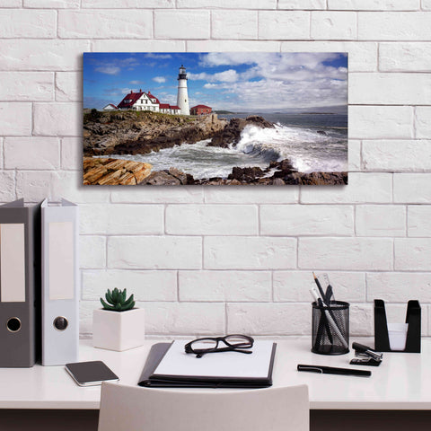 Image of 'Portland Head Light' by Mike Jones, Giclee Canvas Wall Art,24 x 12