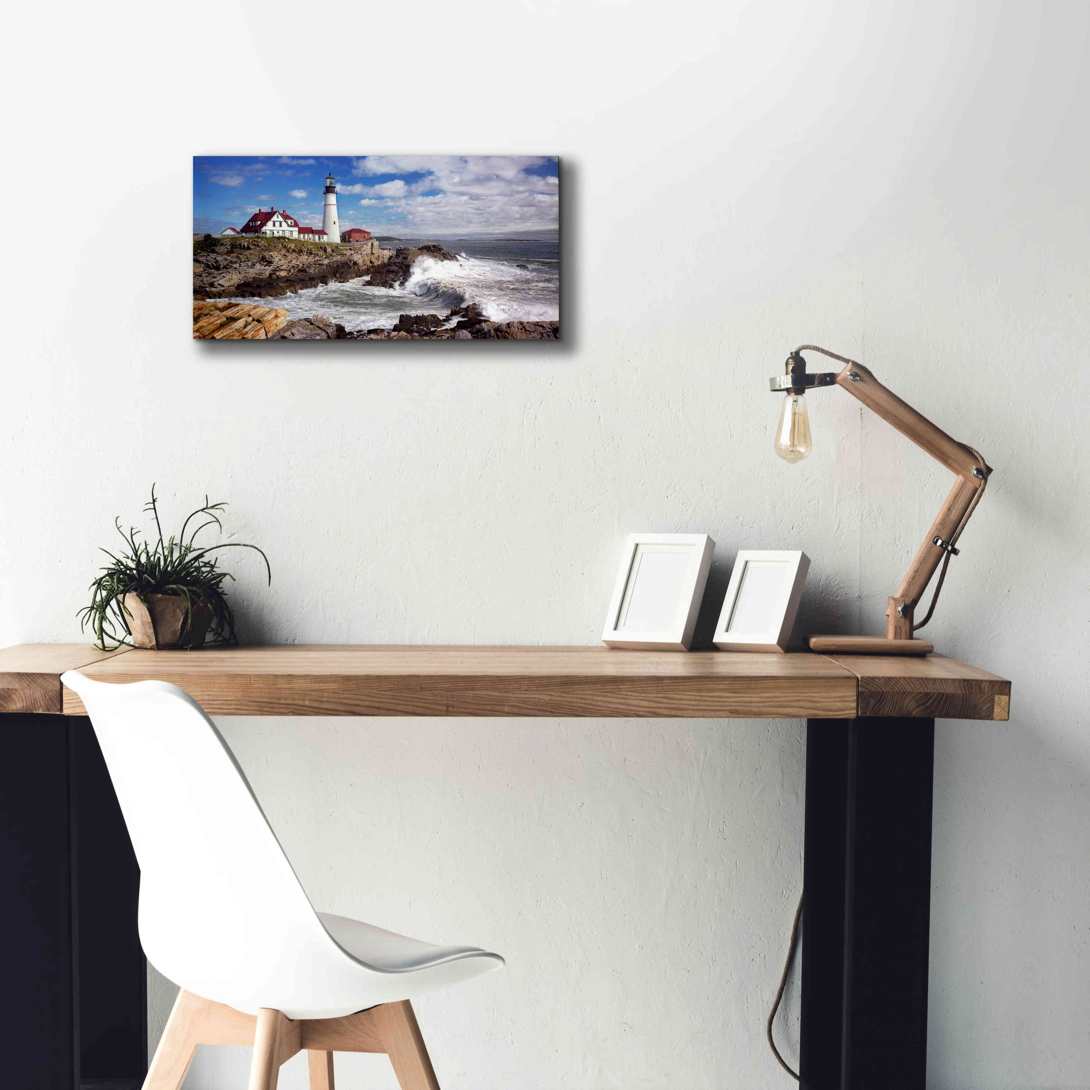'Portland Head Light' by Mike Jones, Giclee Canvas Wall Art,24 x 12