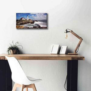 'Portland Head Light' by Mike Jones, Giclee Canvas Wall Art,24 x 12