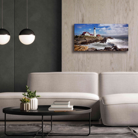 Image of 'Portland Head Light' by Mike Jones, Giclee Canvas Wall Art,40 x 20