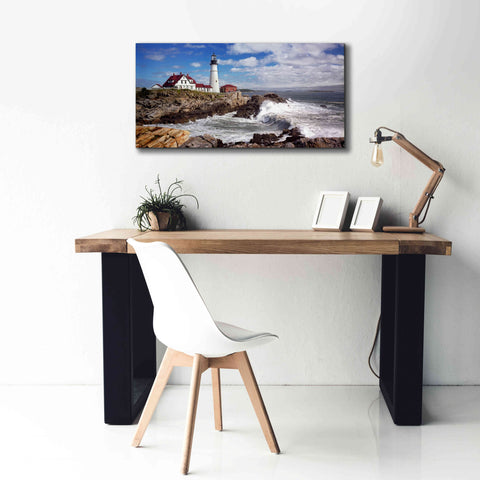 Image of 'Portland Head Light' by Mike Jones, Giclee Canvas Wall Art,40 x 20