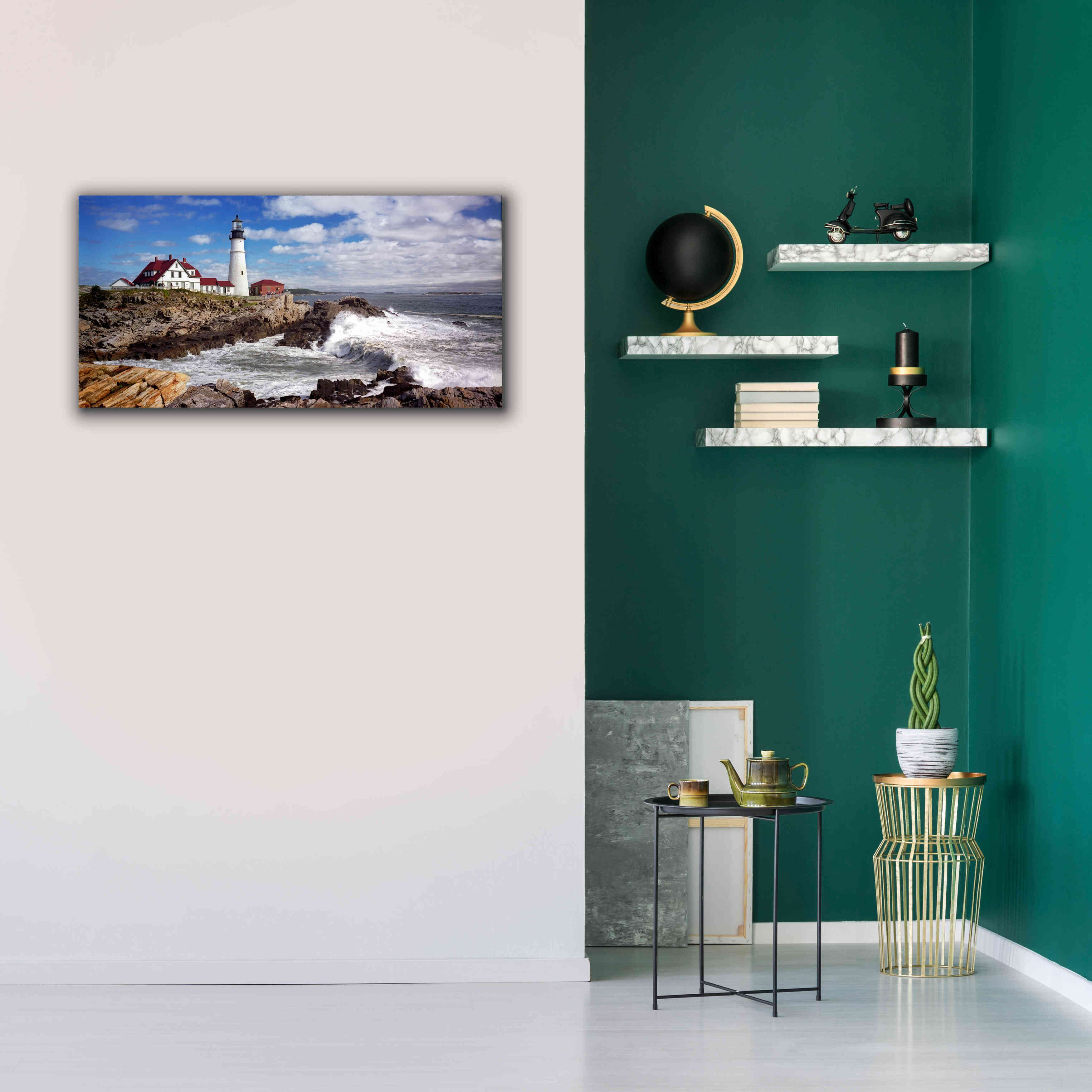 'Portland Head Light' by Mike Jones, Giclee Canvas Wall Art,40 x 20