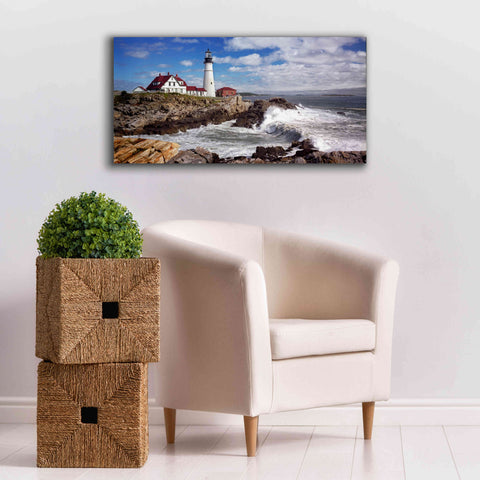 Image of 'Portland Head Light' by Mike Jones, Giclee Canvas Wall Art,40 x 20