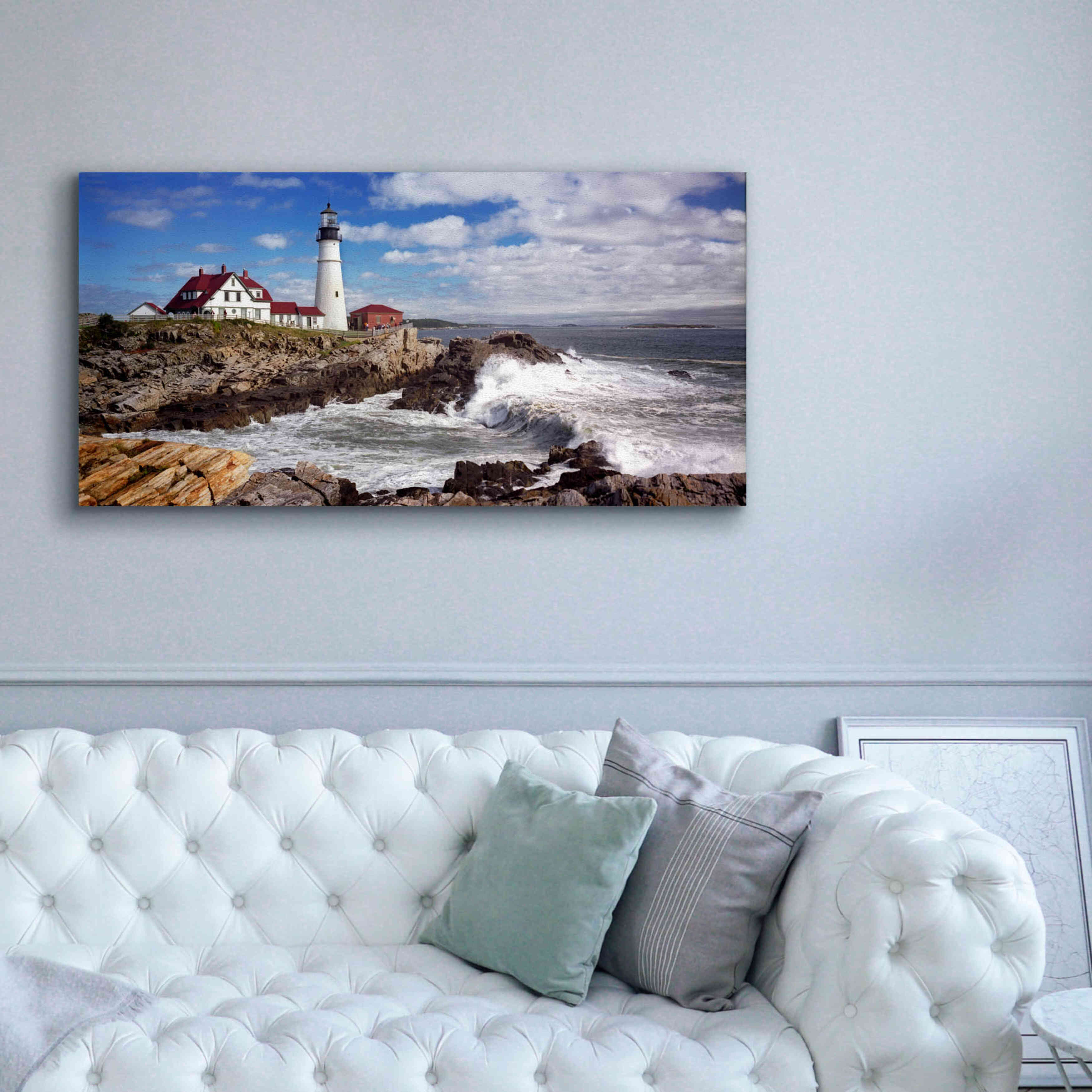 'Portland Head Light' by Mike Jones, Giclee Canvas Wall Art,60 x 30