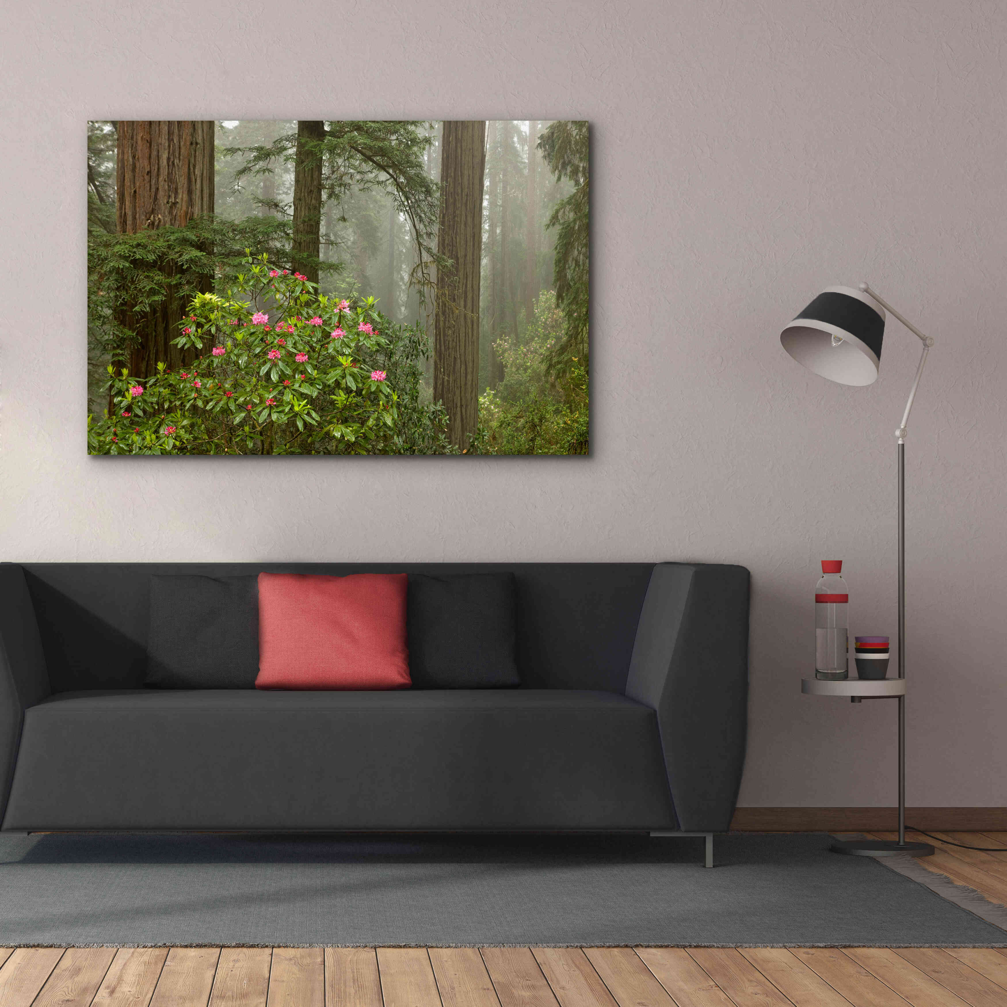 'Redwood Fog Rhododendrons' by Mike Jones, Giclee Canvas Wall Art,60 x 40