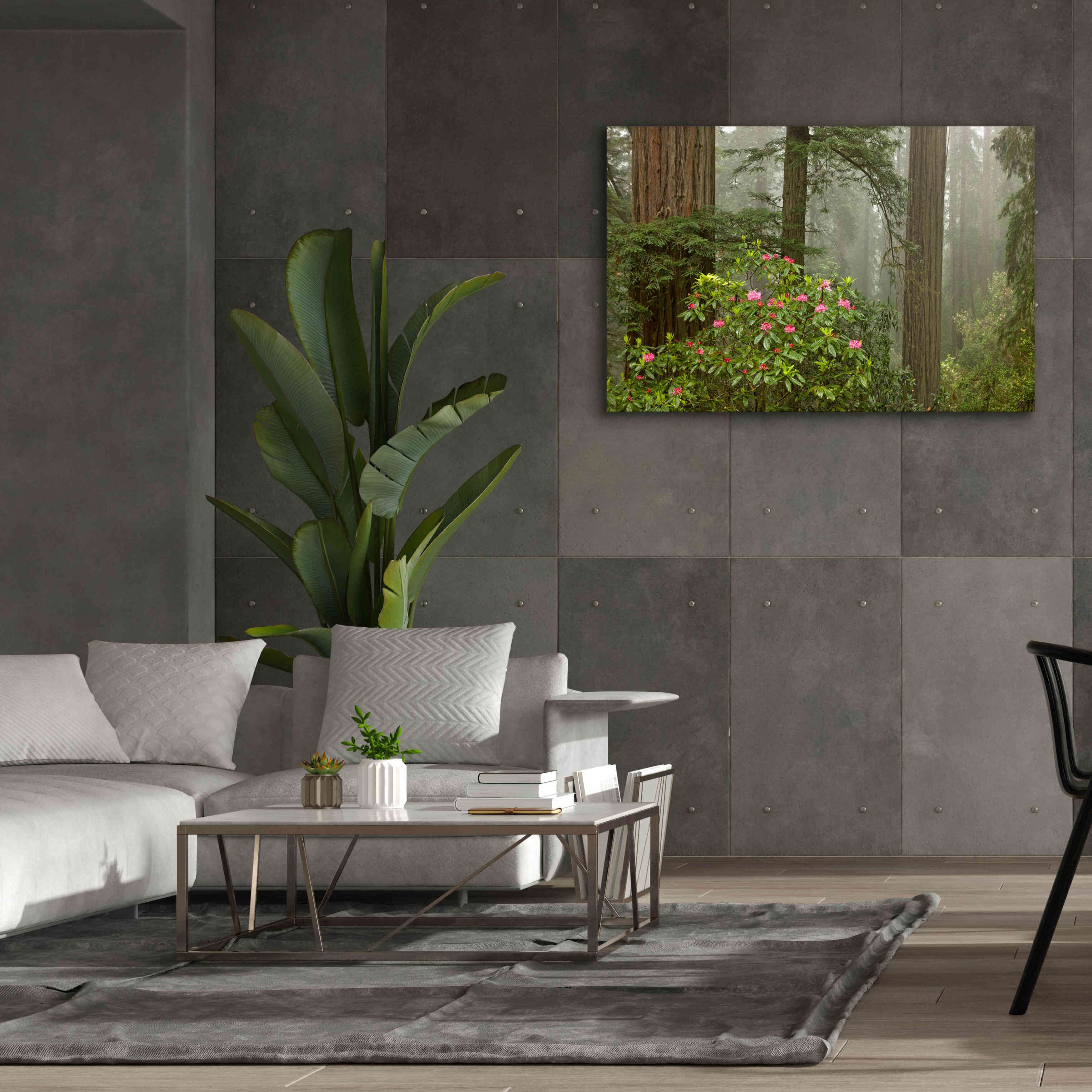 'Redwood Fog Rhododendrons' by Mike Jones, Giclee Canvas Wall Art,60 x 40