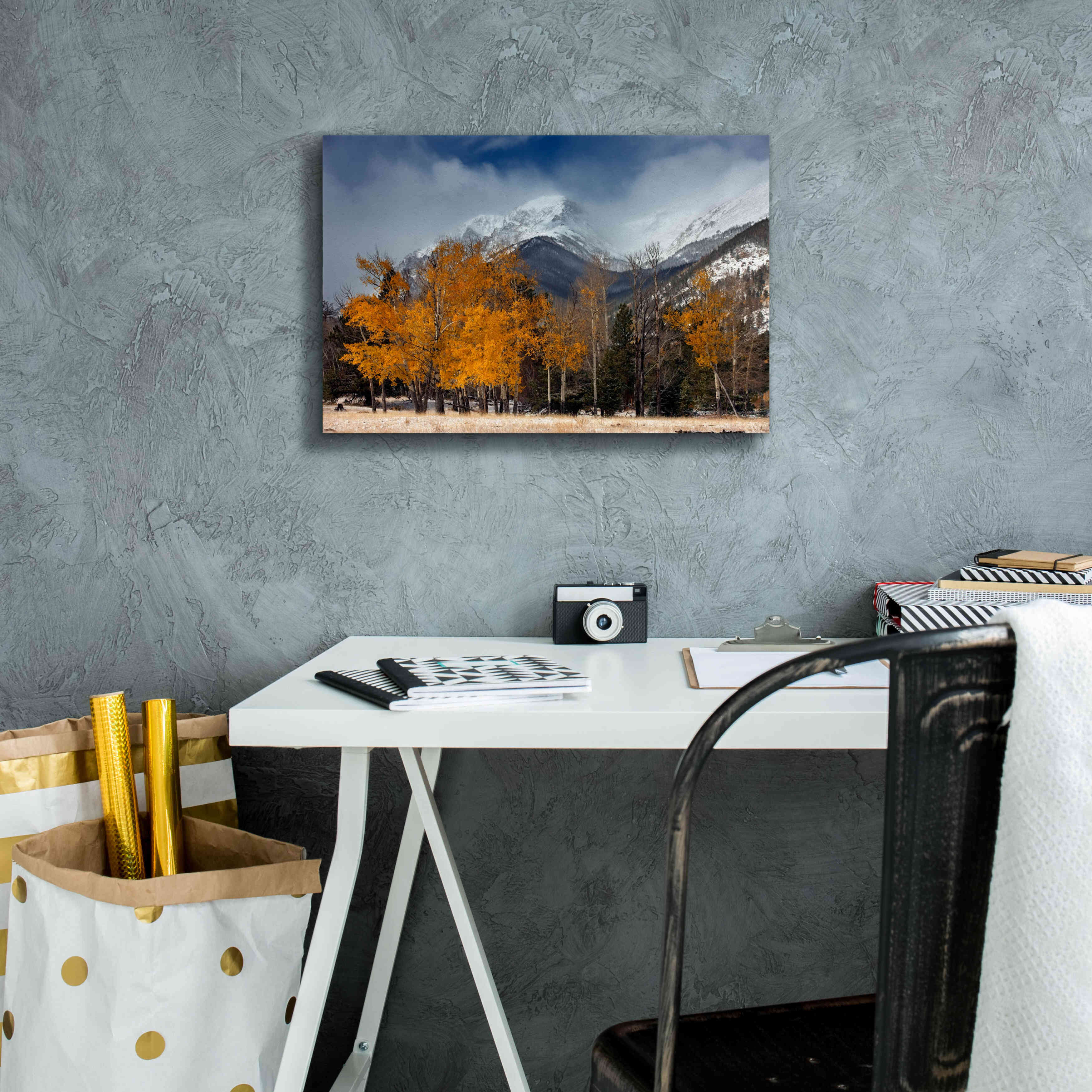 'RMNP Aspens and Storm Clouds' by Mike Jones, Giclee Canvas Wall Art,18 x 12