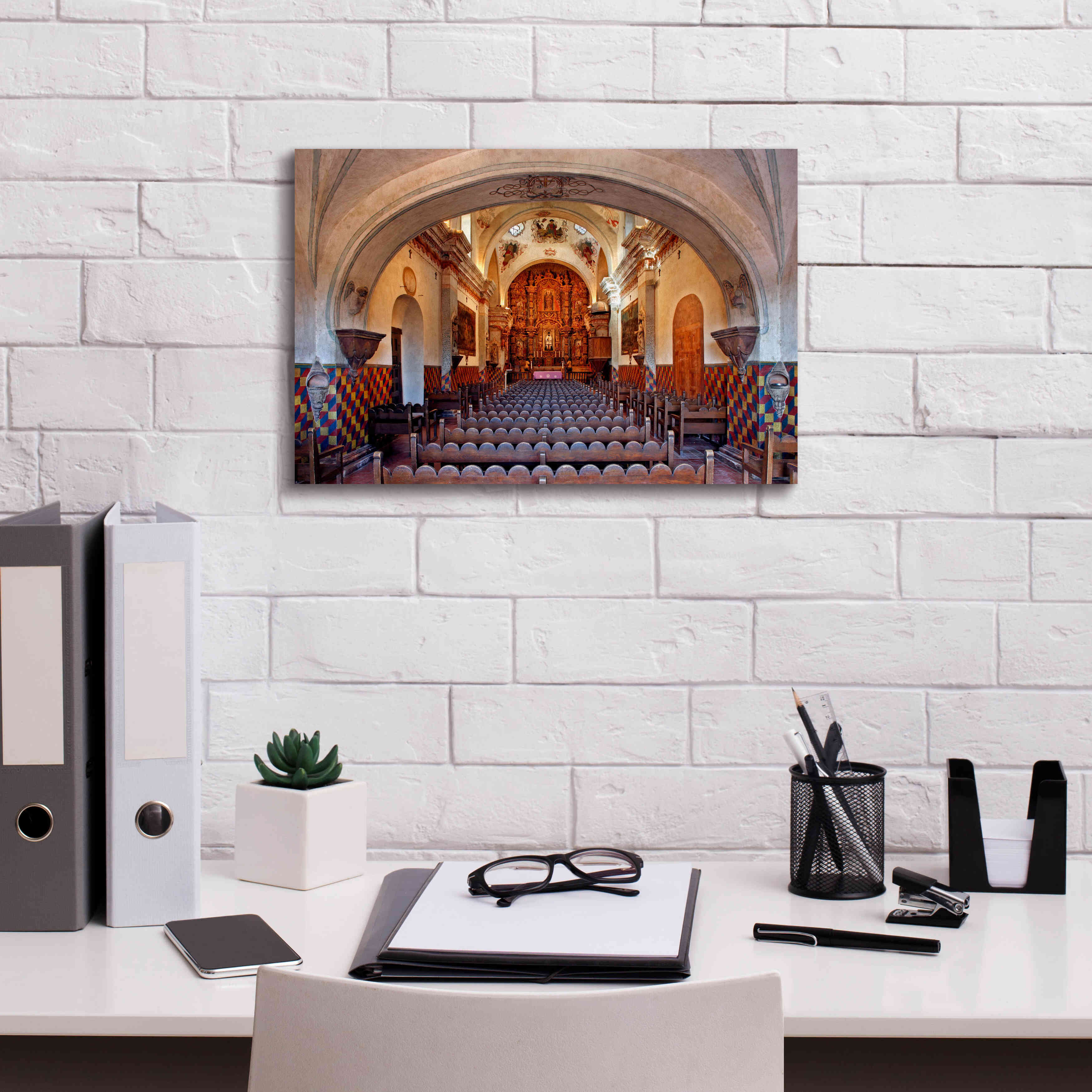 'San Xavier from front door' by Mike Jones, Giclee Canvas Wall Art,18 x 12