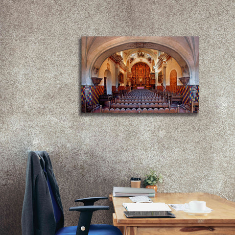 Image of 'San Xavier from front door' by Mike Jones, Giclee Canvas Wall Art,40 x 26