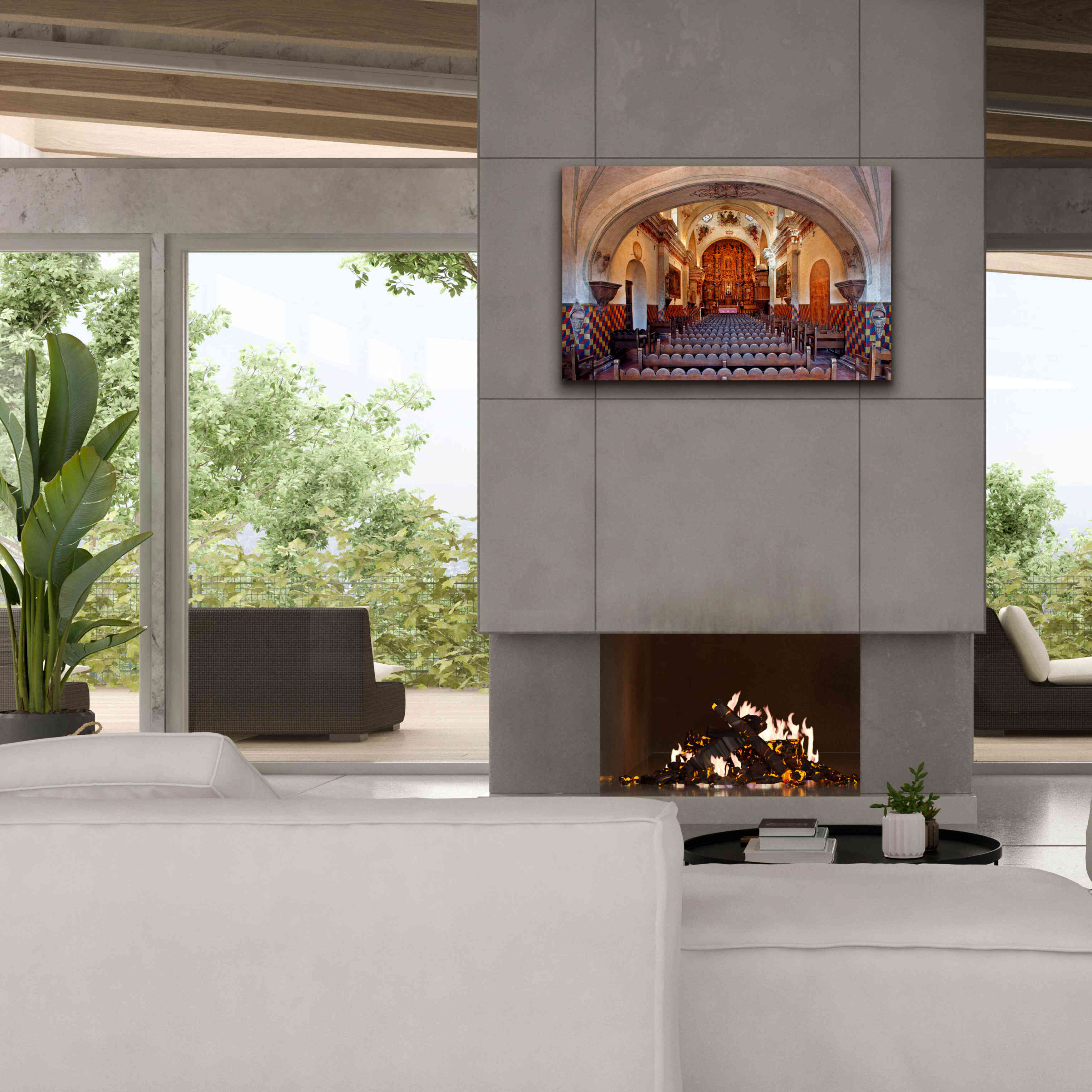 'San Xavier from front door' by Mike Jones, Giclee Canvas Wall Art,40 x 26