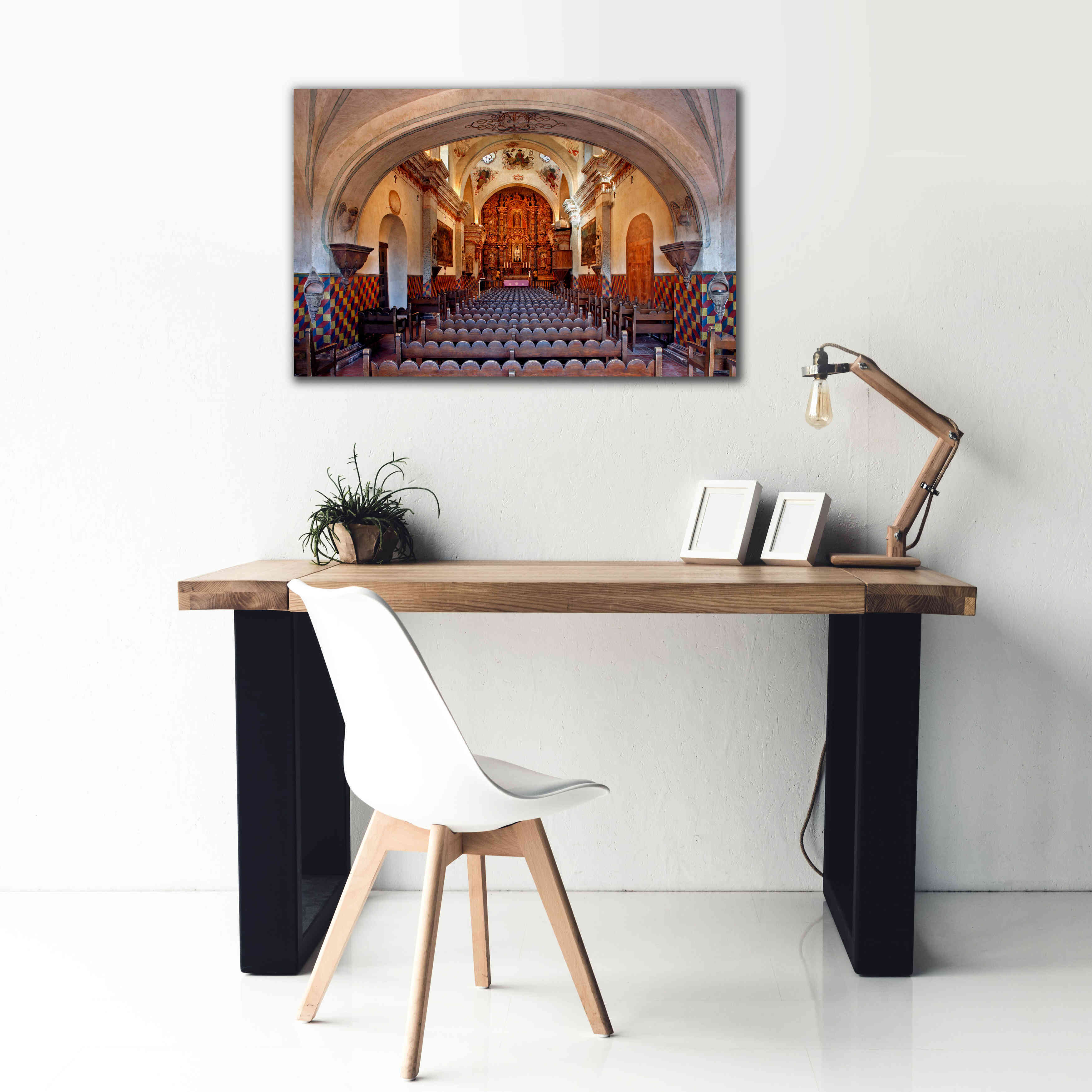 'San Xavier from front door' by Mike Jones, Giclee Canvas Wall Art,40 x 26