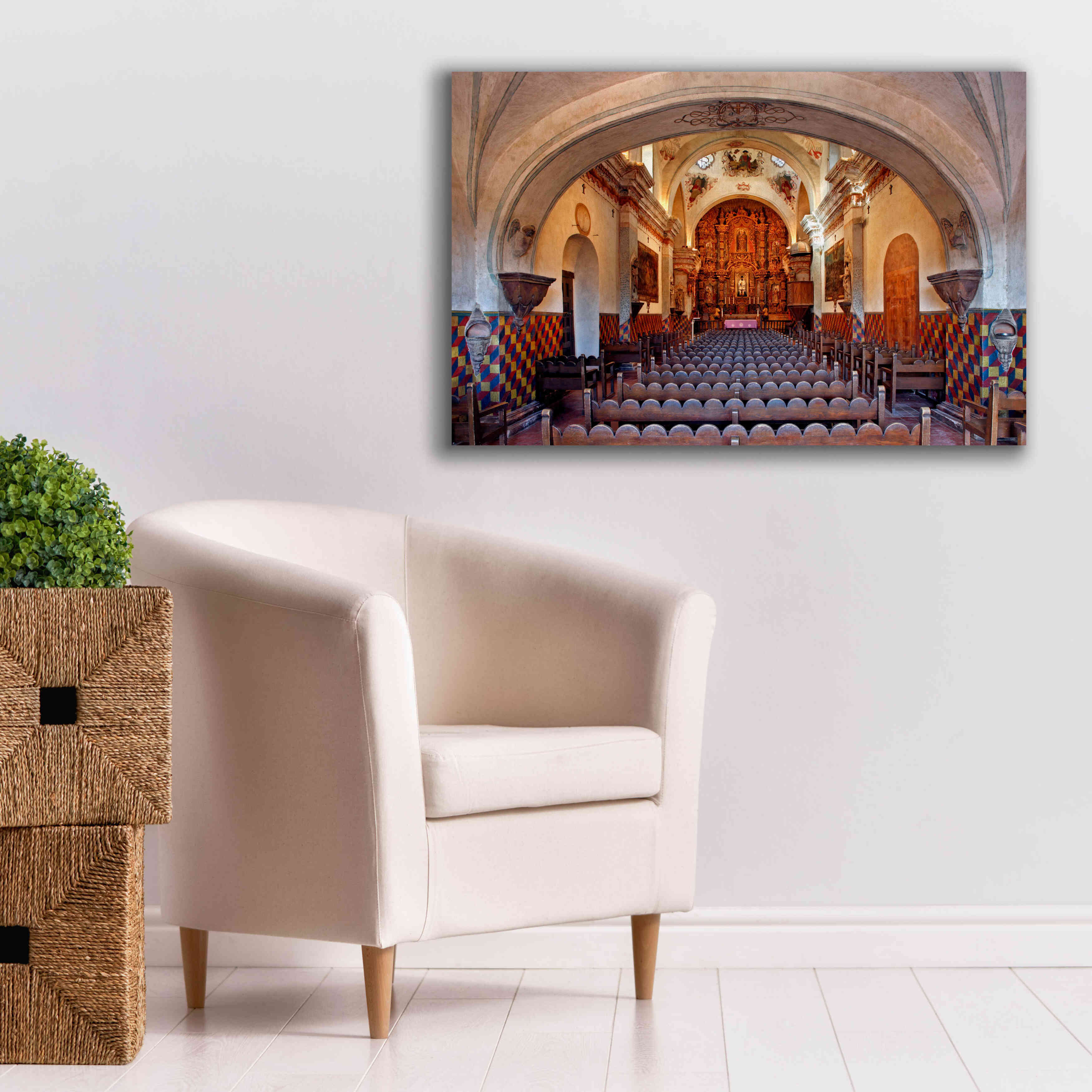 'San Xavier from front door' by Mike Jones, Giclee Canvas Wall Art,40 x 26