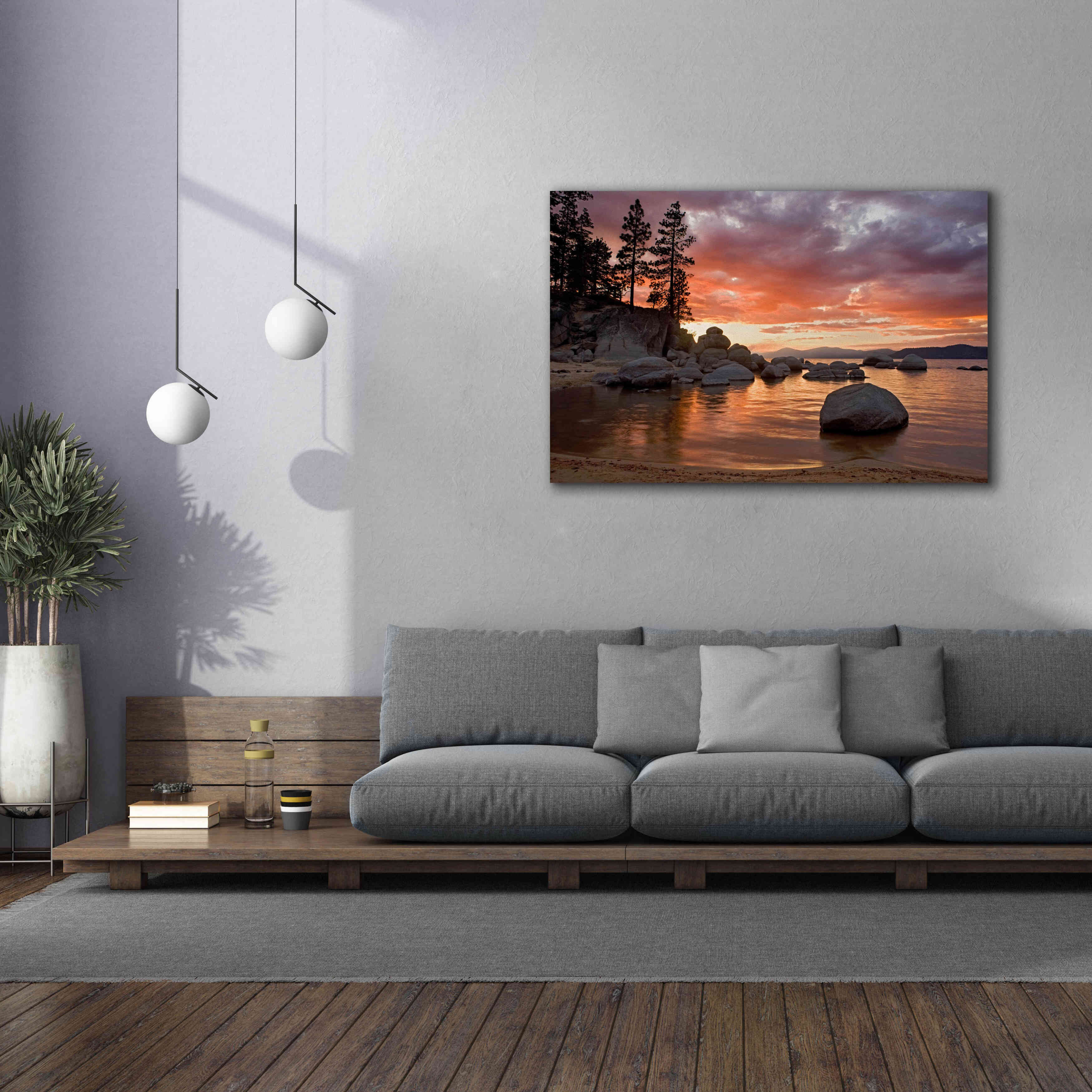 'Sand Harbor Sunset' by Mike Jones, Giclee Canvas Wall Art,60 x 40