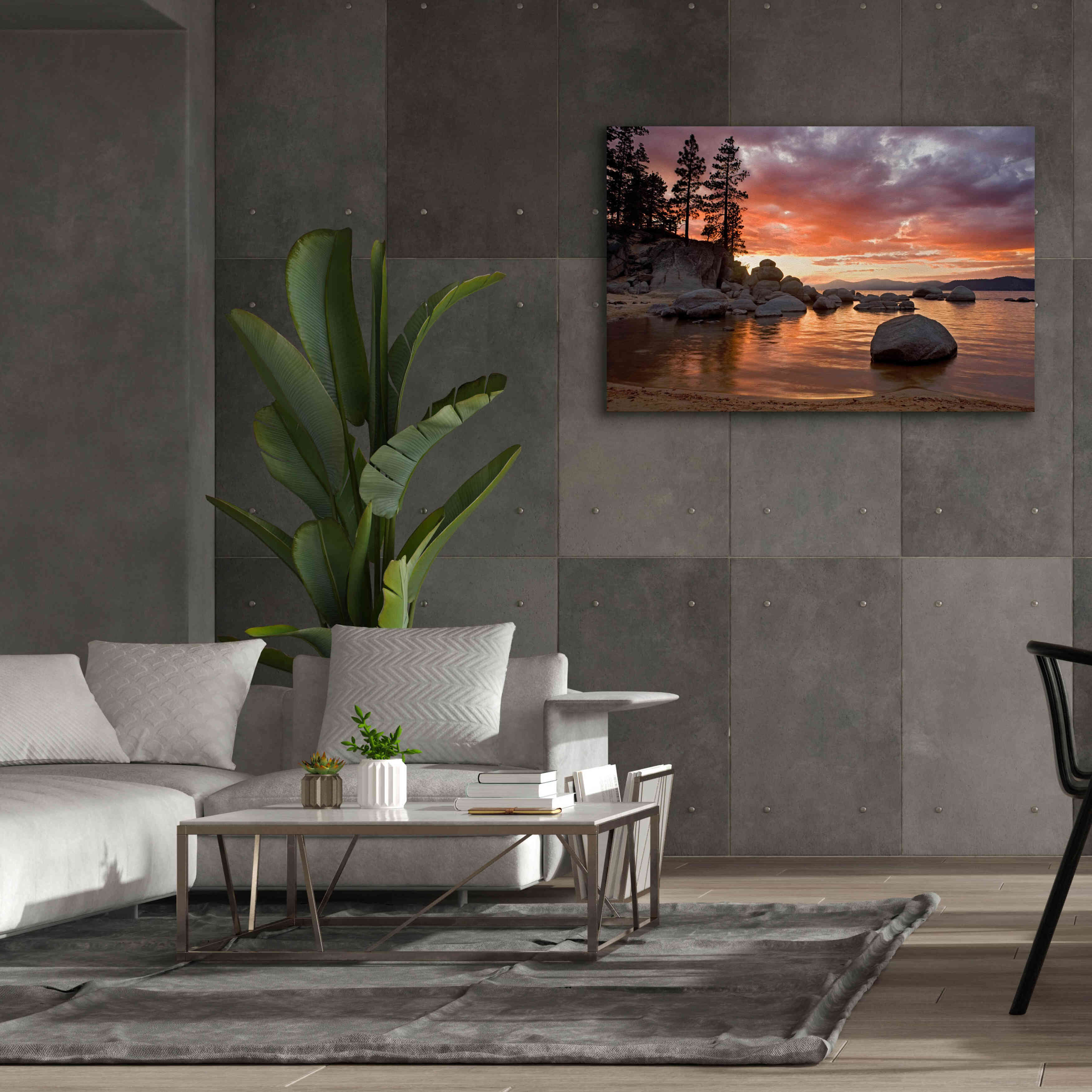 'Sand Harbor Sunset' by Mike Jones, Giclee Canvas Wall Art,60 x 40