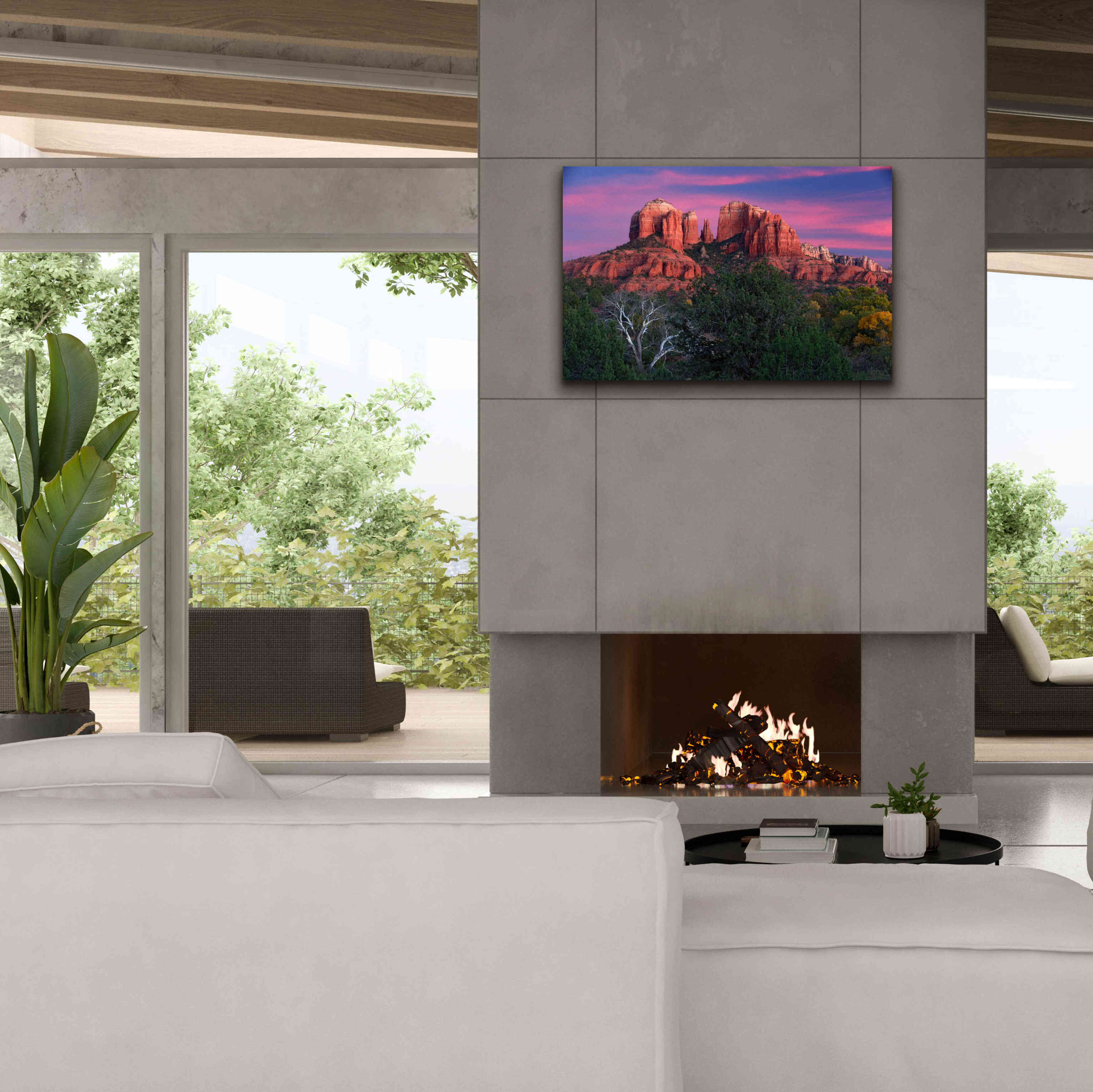 'Sedona Cathedral Rock Dusk' by Mike Jones, Giclee Canvas Wall Art,40 x 26