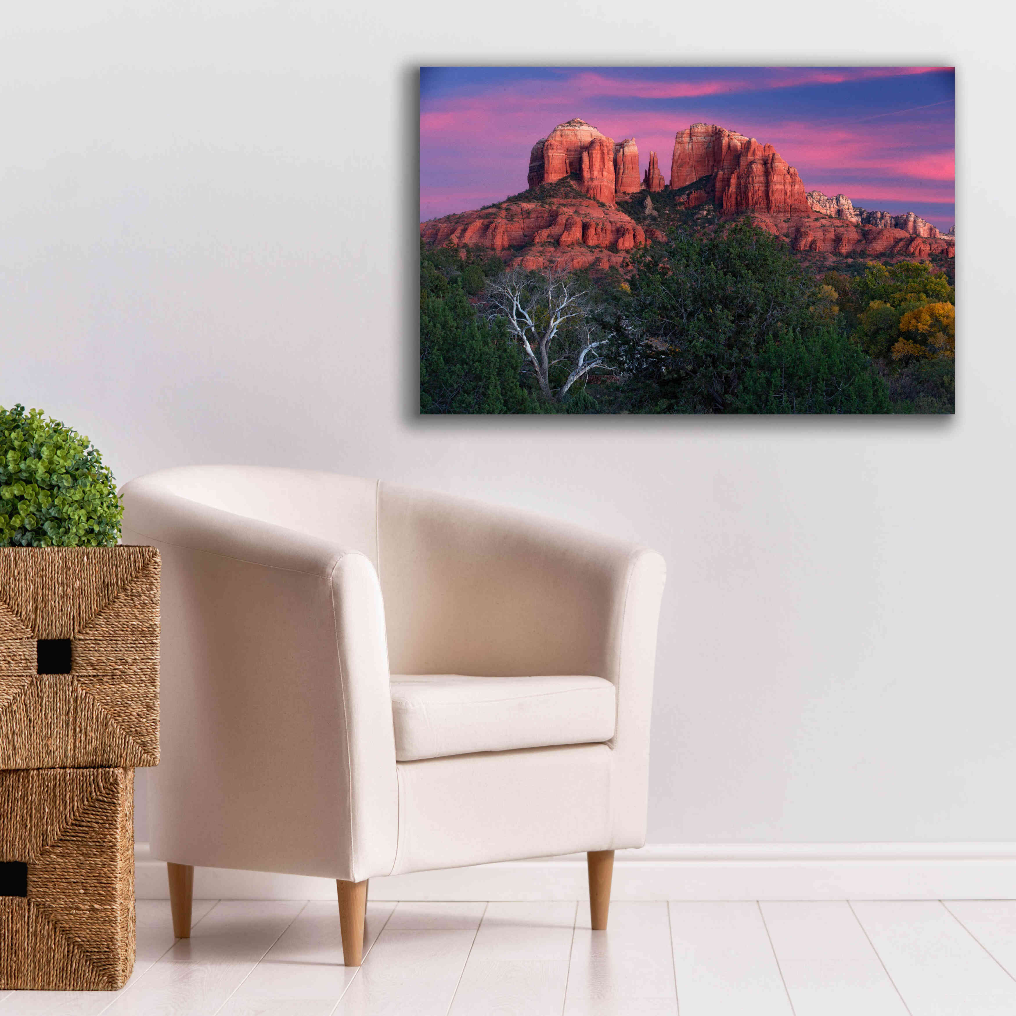 'Sedona Cathedral Rock Dusk' by Mike Jones, Giclee Canvas Wall Art,40 x 26
