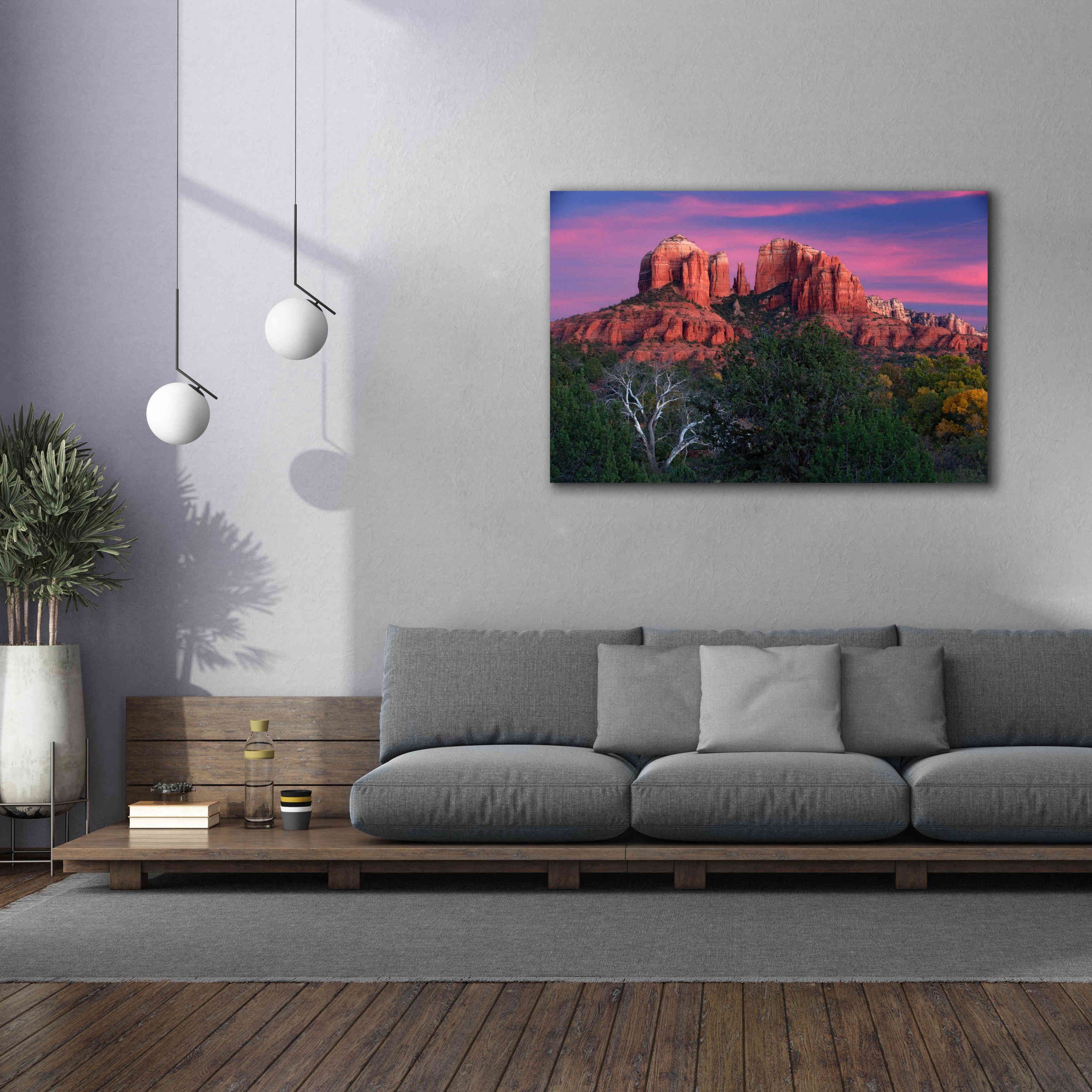 'Sedona Cathedral Rock Dusk' by Mike Jones, Giclee Canvas Wall Art,60 x 40