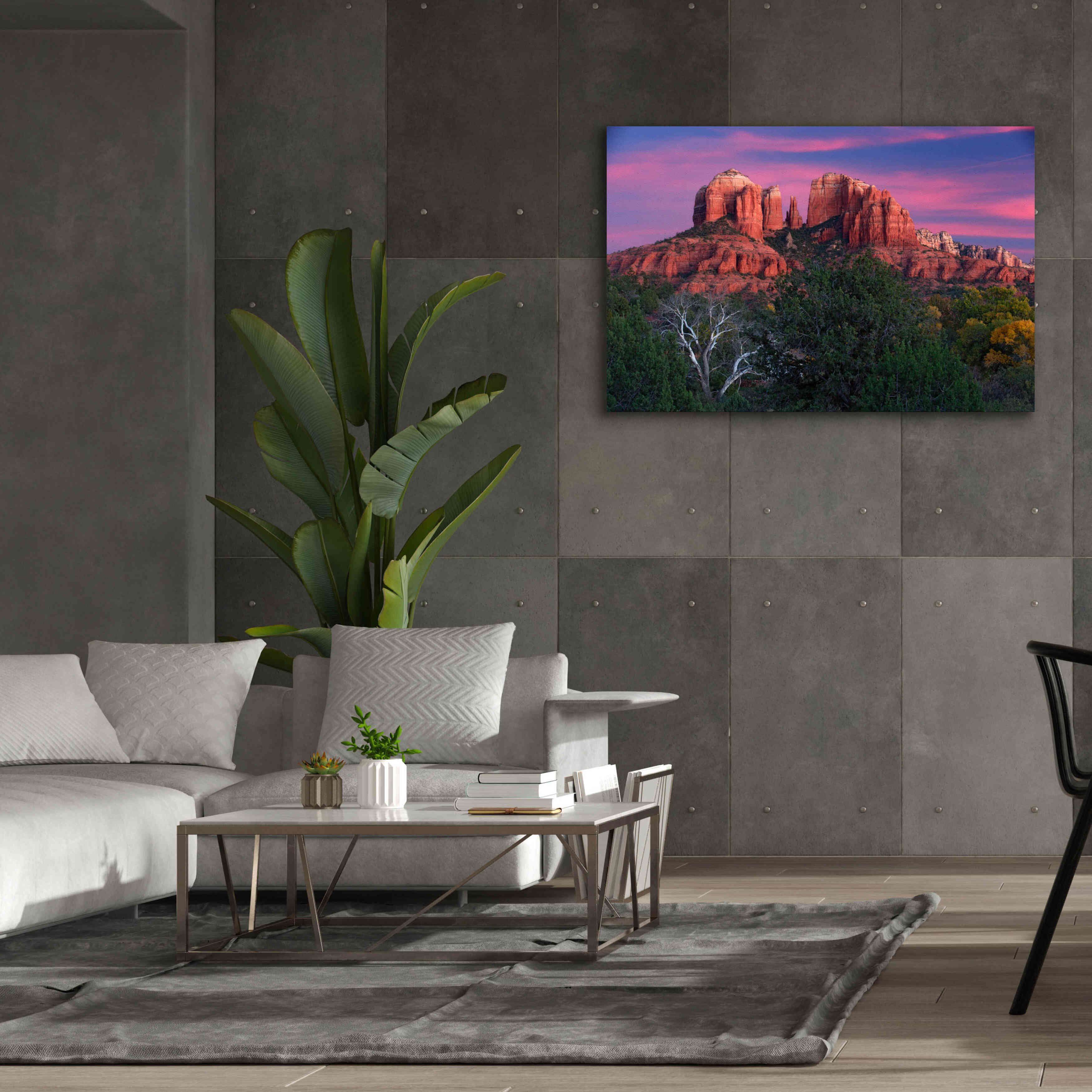 'Sedona Cathedral Rock Dusk' by Mike Jones, Giclee Canvas Wall Art,60 x 40