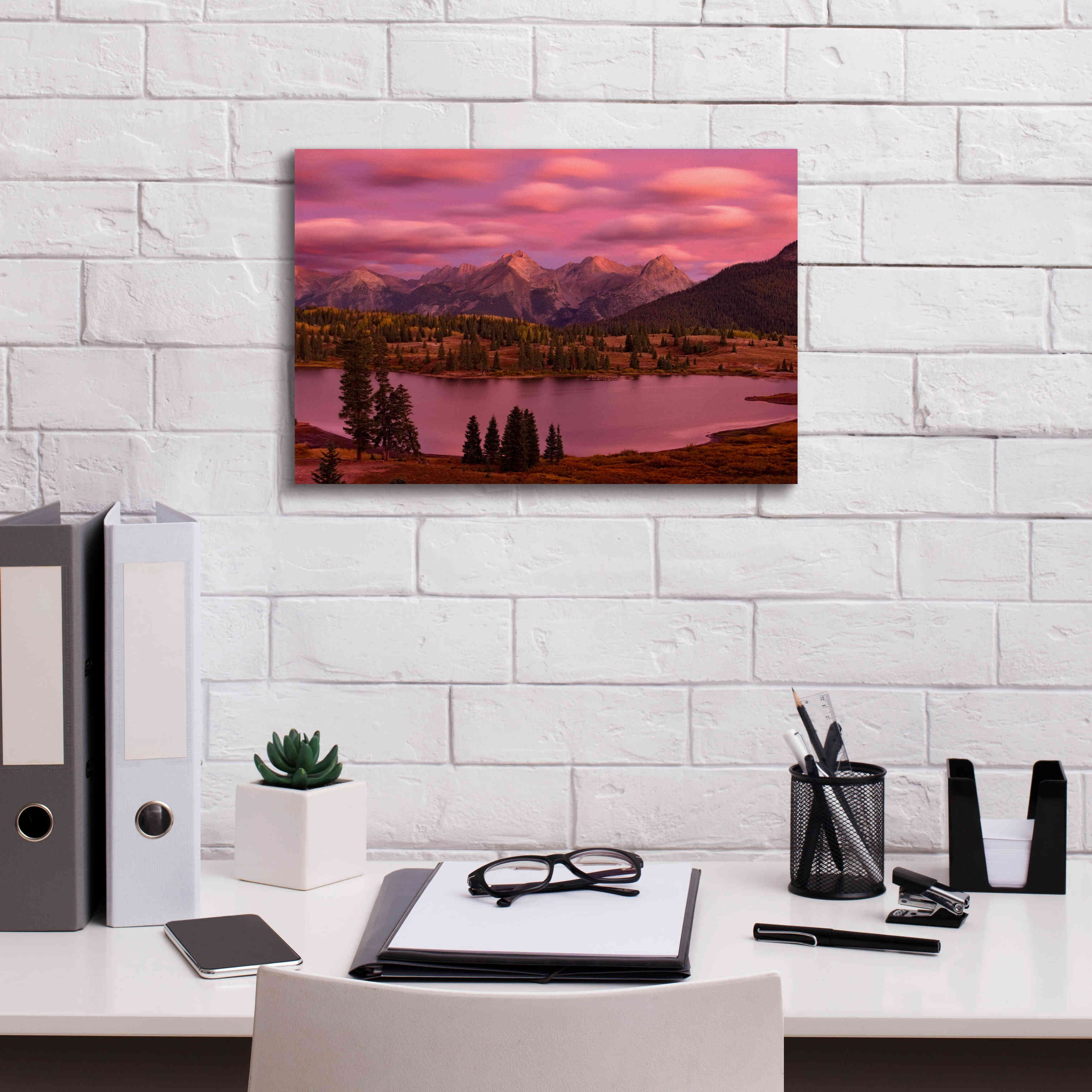 'Silverton Lake Dusk' by Mike Jones, Giclee Canvas Wall Art,18 x 12