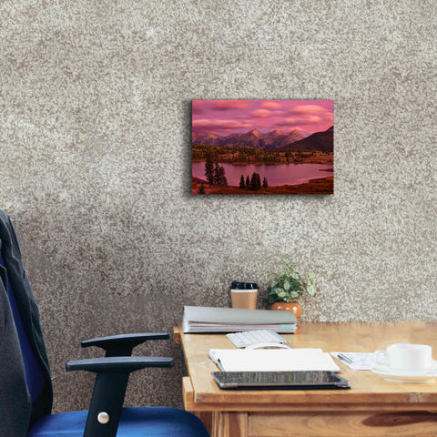 Image of 'Silverton Lake Dusk' by Mike Jones, Giclee Canvas Wall Art,18 x 12