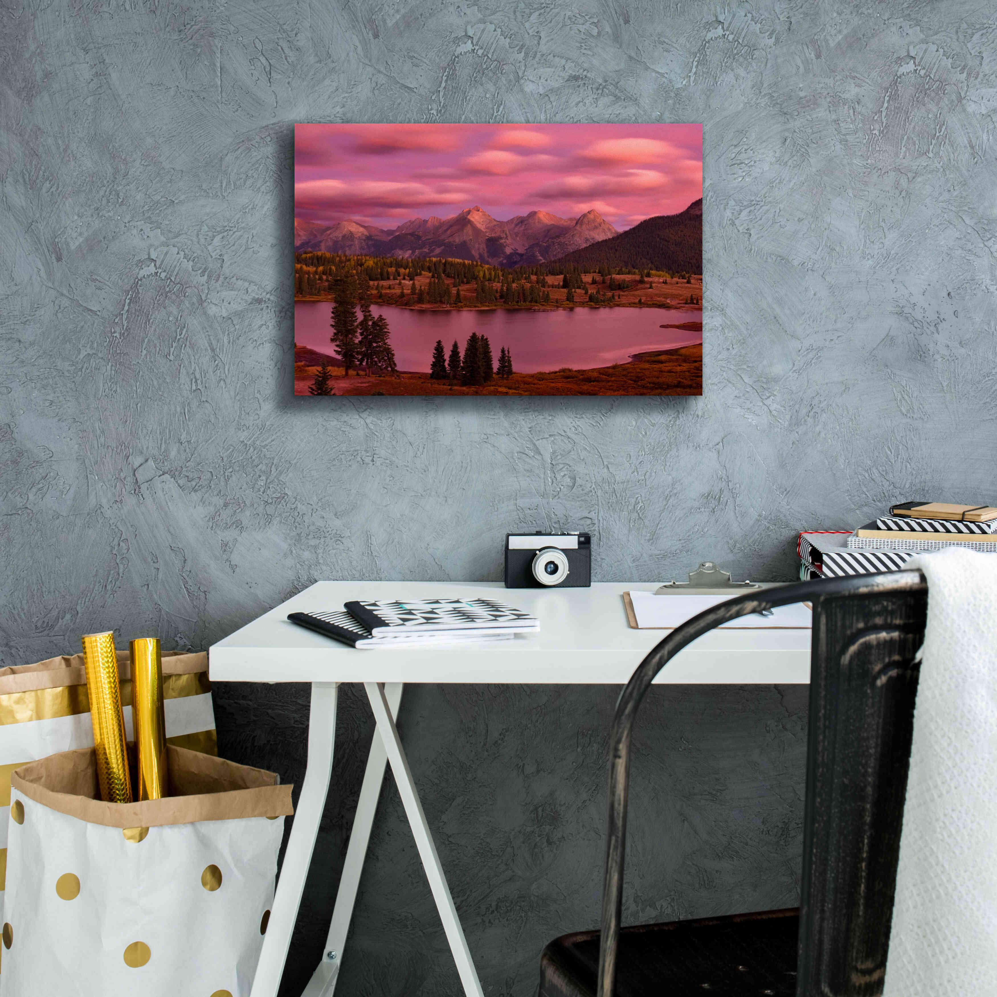 'Silverton Lake Dusk' by Mike Jones, Giclee Canvas Wall Art,18 x 12