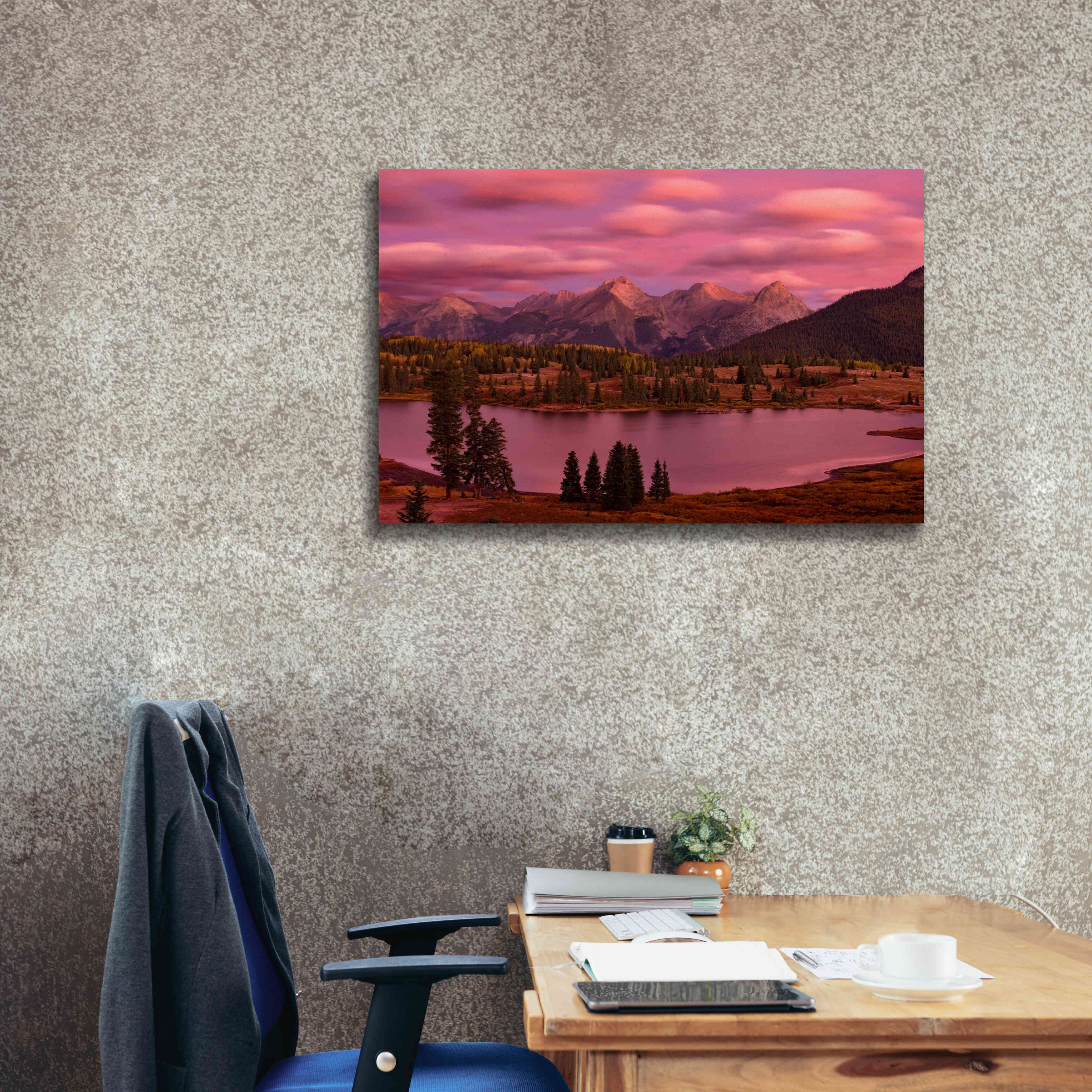 'Silverton Lake Dusk' by Mike Jones, Giclee Canvas Wall Art,40 x 26