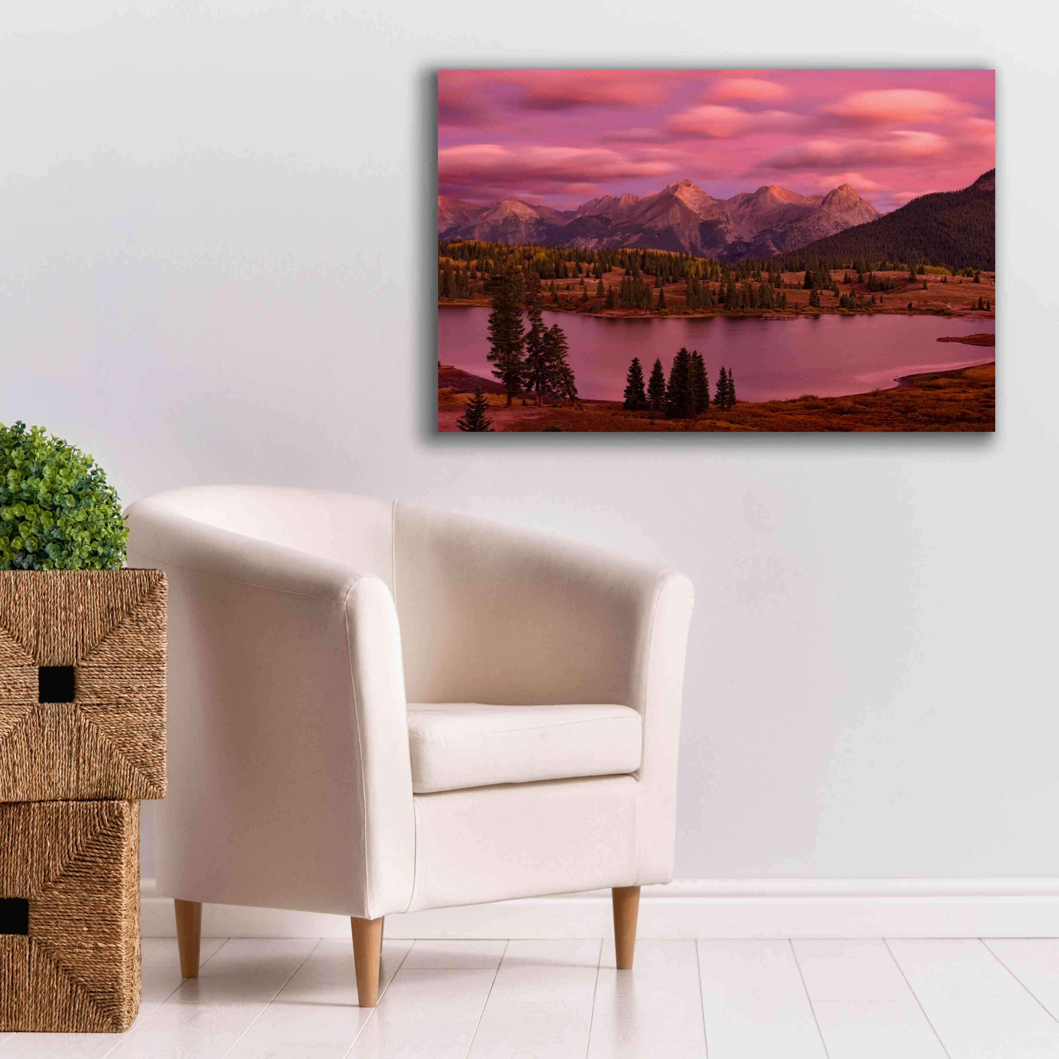 'Silverton Lake Dusk' by Mike Jones, Giclee Canvas Wall Art,40 x 26