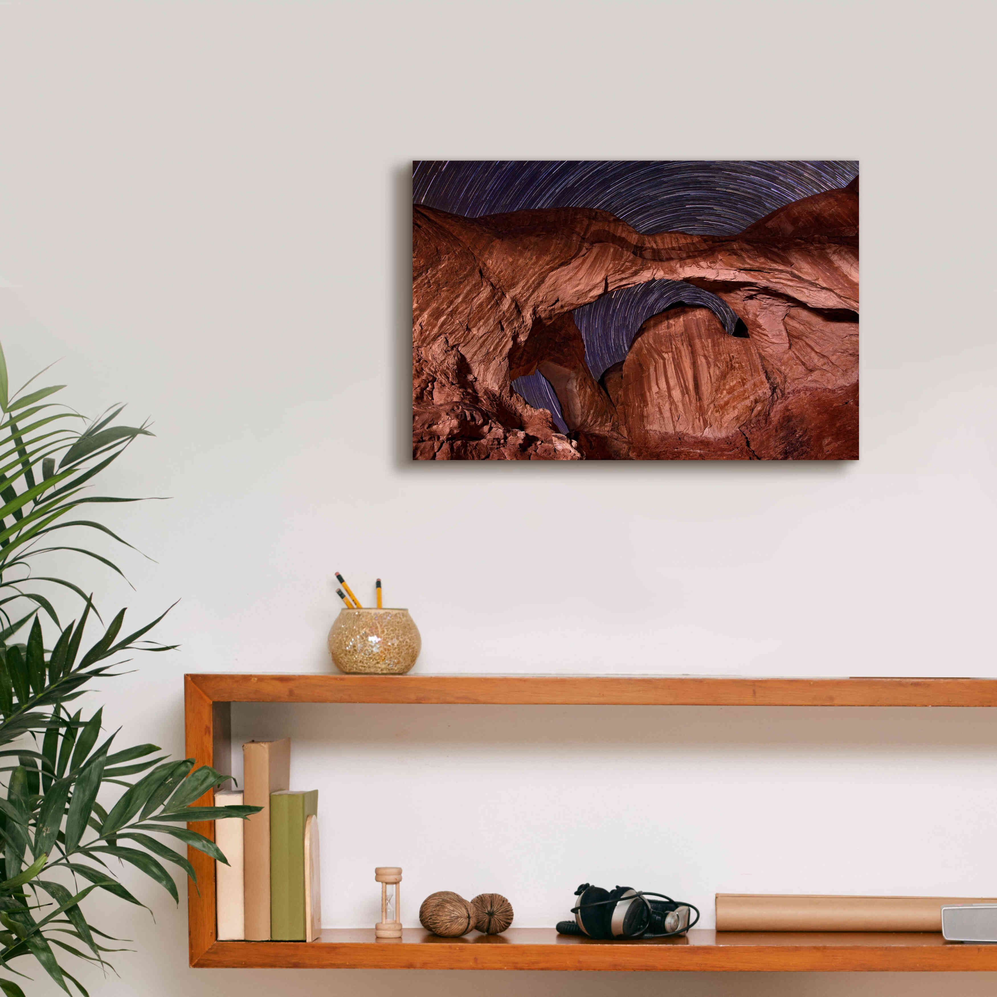 'Star Trails Diminishing' by Mike Jones, Giclee Canvas Wall Art,18 x 12