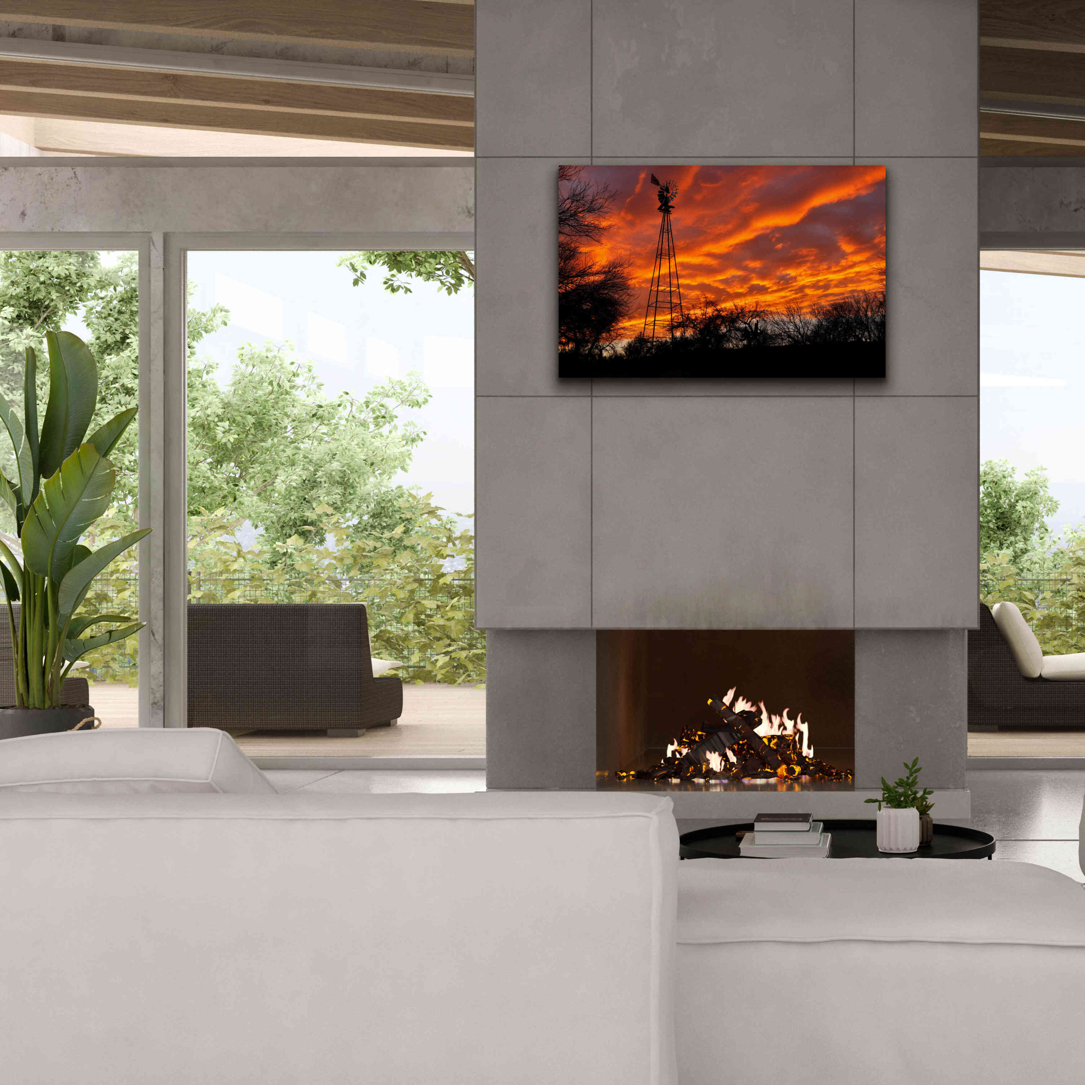 'Superior Windmill Sunset' by Mike Jones, Giclee Canvas Wall Art,40 x 26