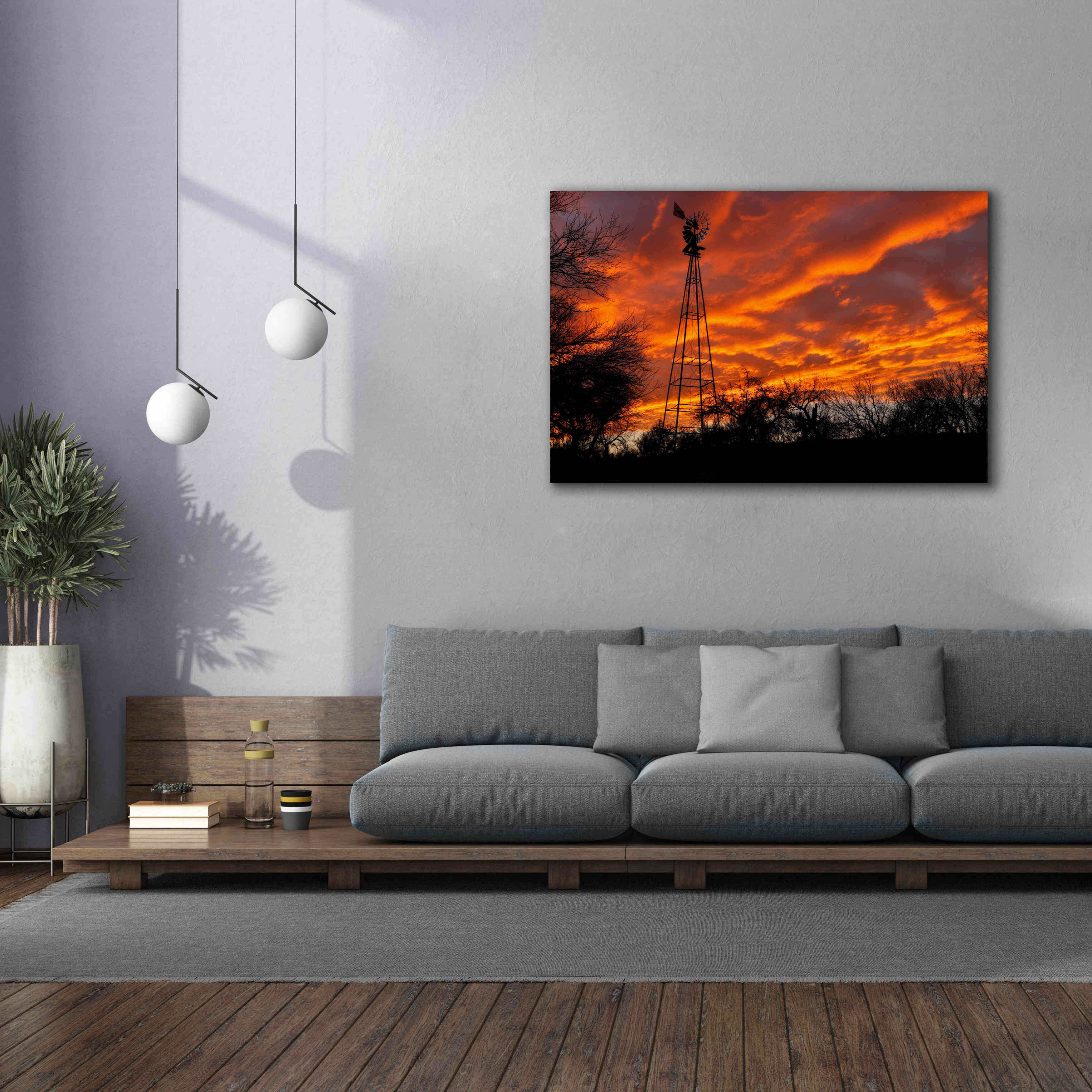 'Superior Windmill Sunset' by Mike Jones, Giclee Canvas Wall Art,60 x 40