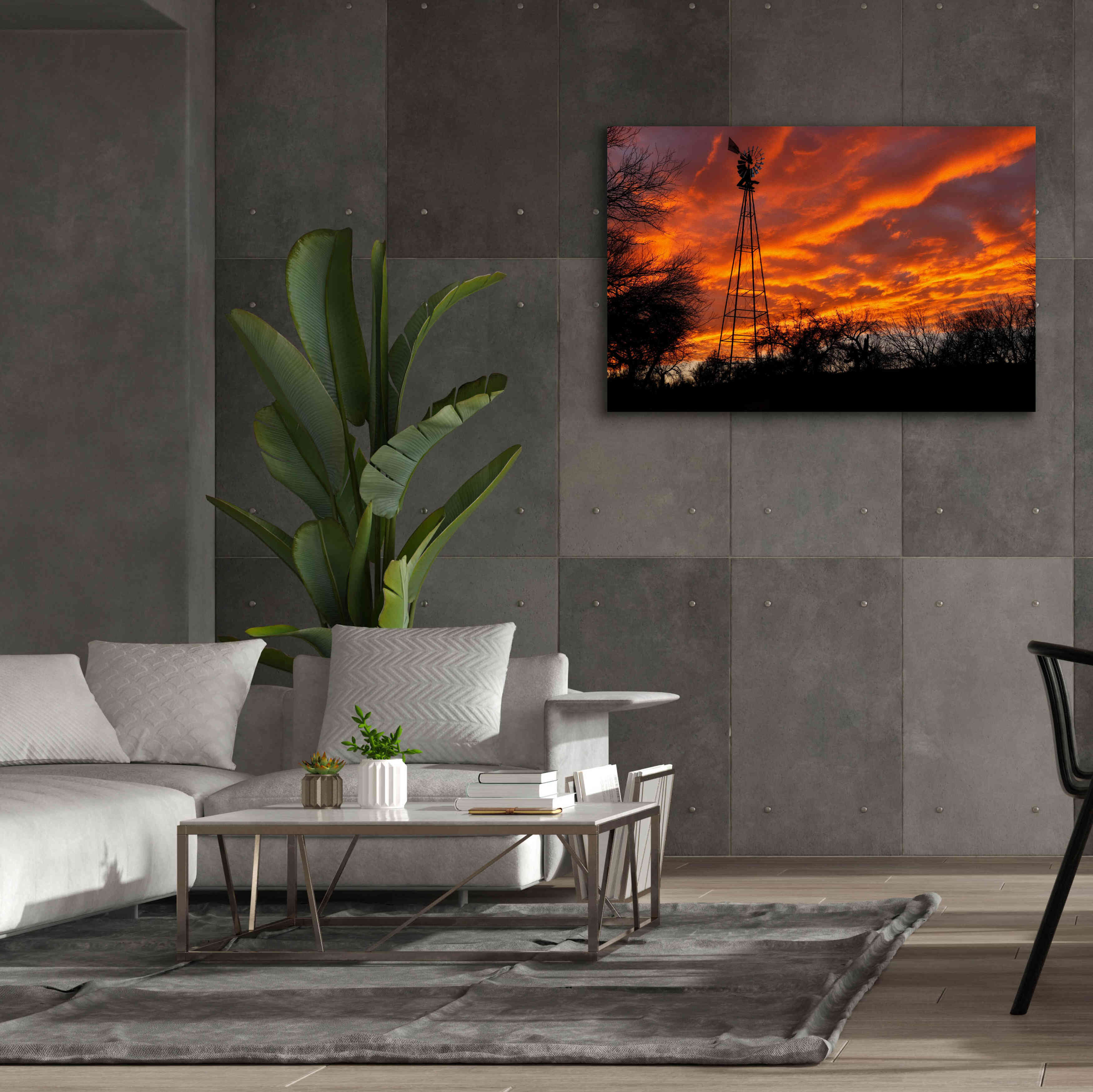 'Superior Windmill Sunset' by Mike Jones, Giclee Canvas Wall Art,60 x 40