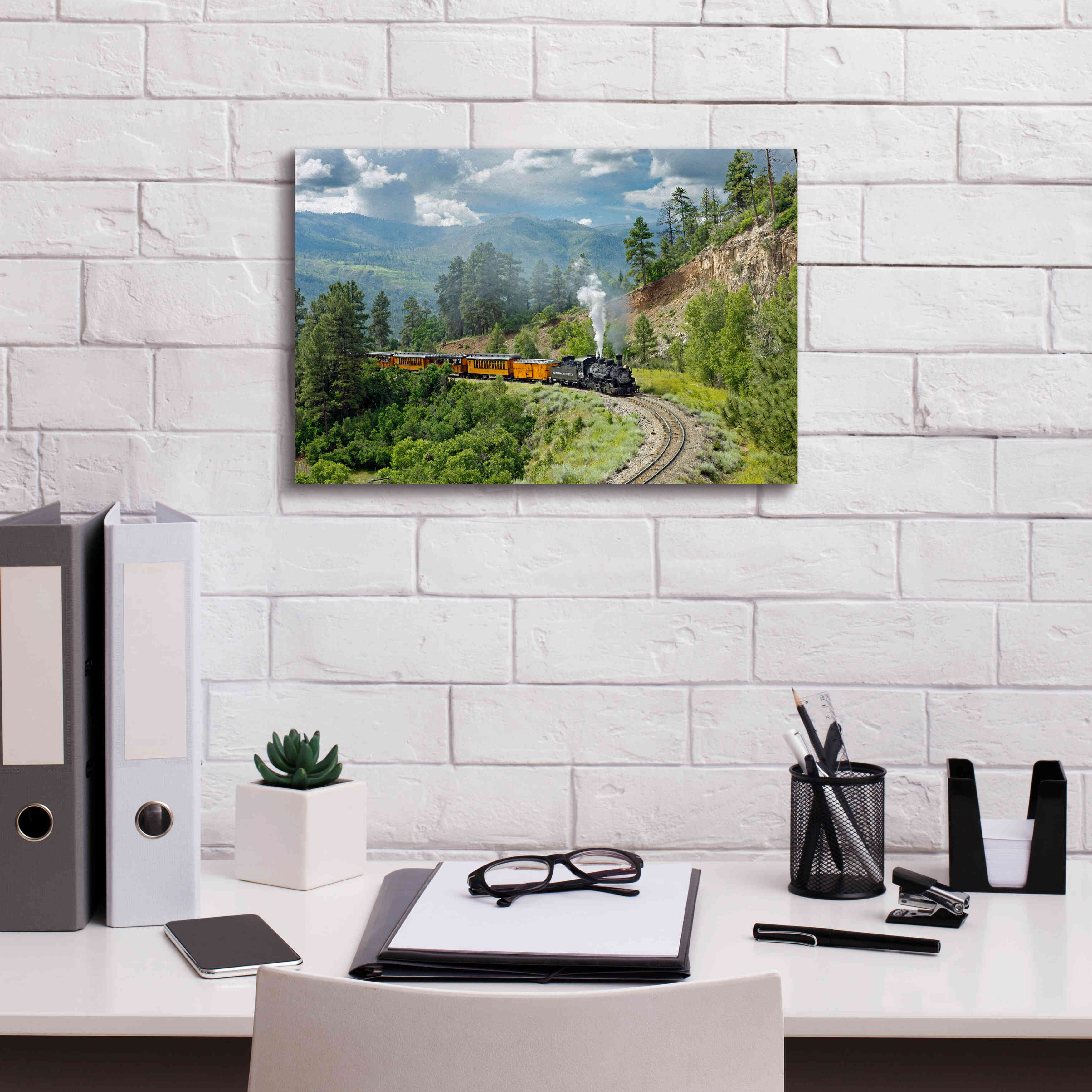 'The Train, From Bridge' by Mike Jones, Giclee Canvas Wall Art,18 x 12