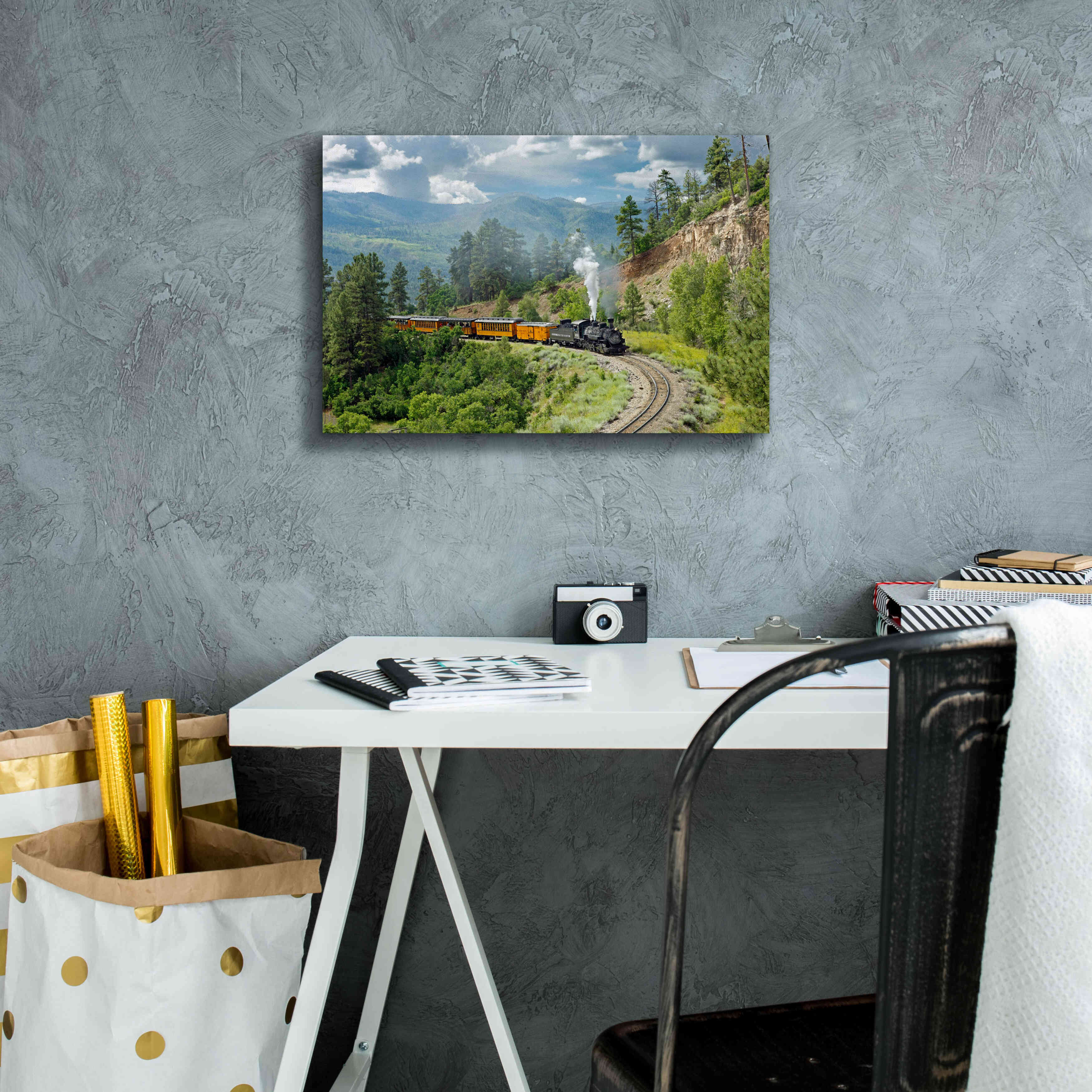 'The Train, From Bridge' by Mike Jones, Giclee Canvas Wall Art,18 x 12