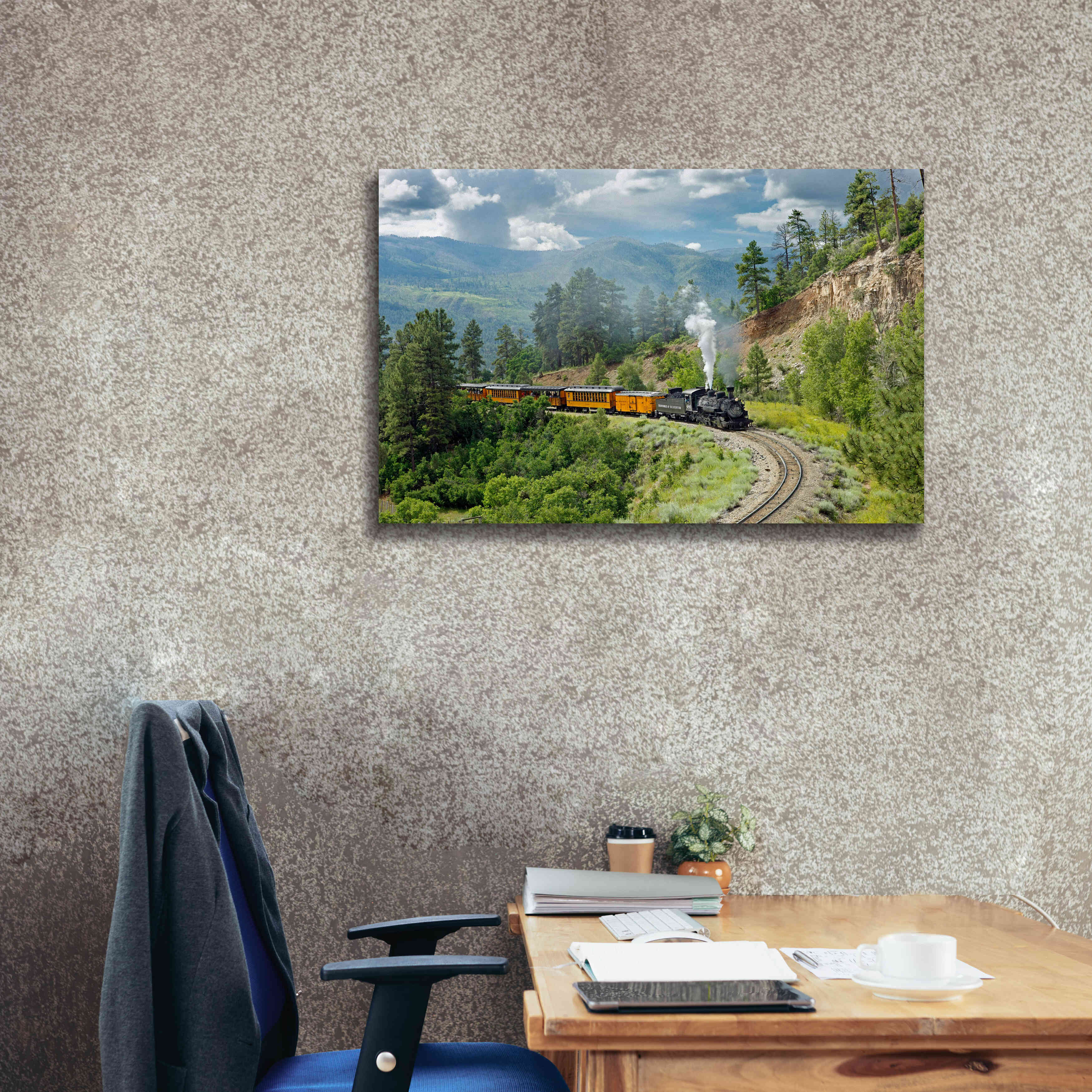 'The Train, From Bridge' by Mike Jones, Giclee Canvas Wall Art,40 x 26