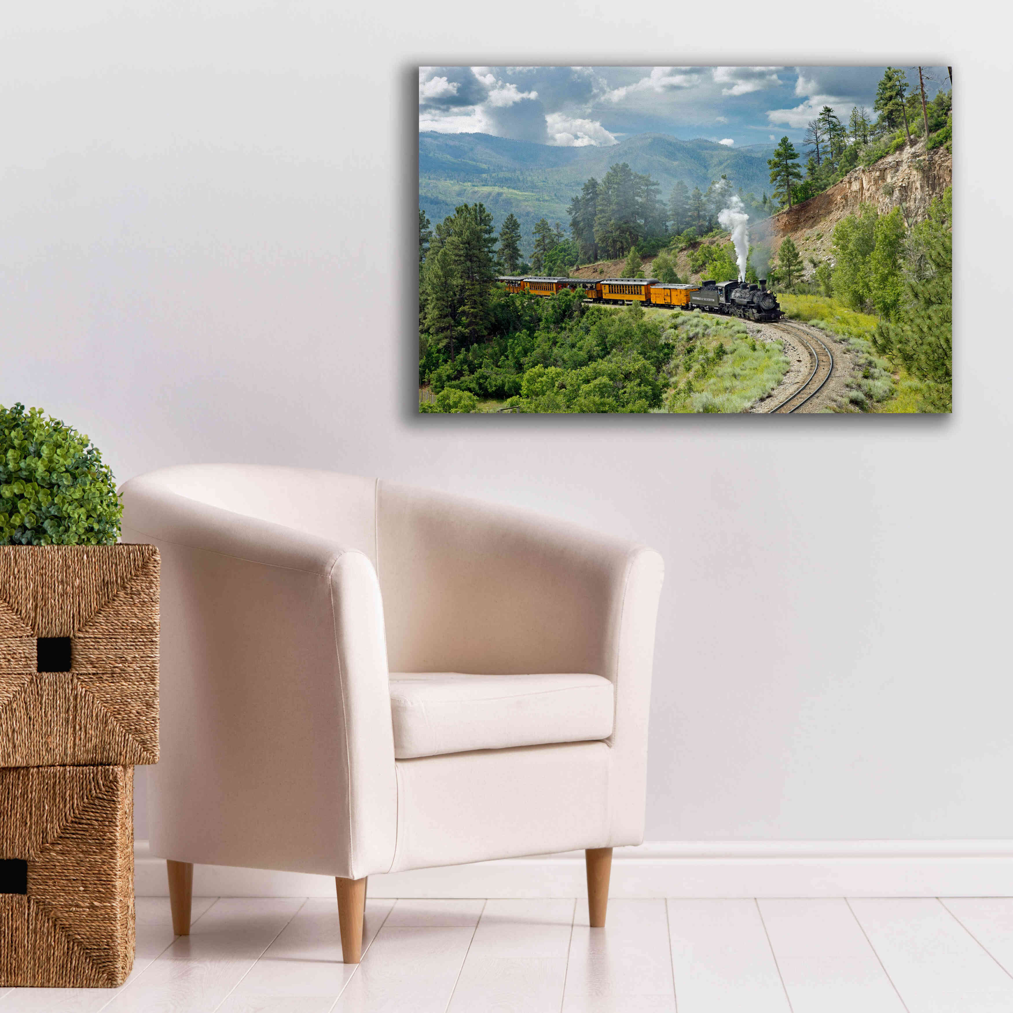 'The Train, From Bridge' by Mike Jones, Giclee Canvas Wall Art,40 x 26