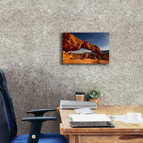 Image of 'Utah Sunset Arch' by Mike Jones, Giclee Canvas Wall Art,18 x 12