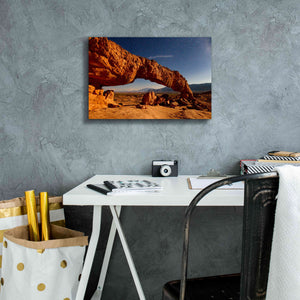 'Utah Sunset Arch' by Mike Jones, Giclee Canvas Wall Art,18 x 12