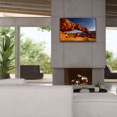 Image of 'Utah Sunset Arch' by Mike Jones, Giclee Canvas Wall Art,40 x 26