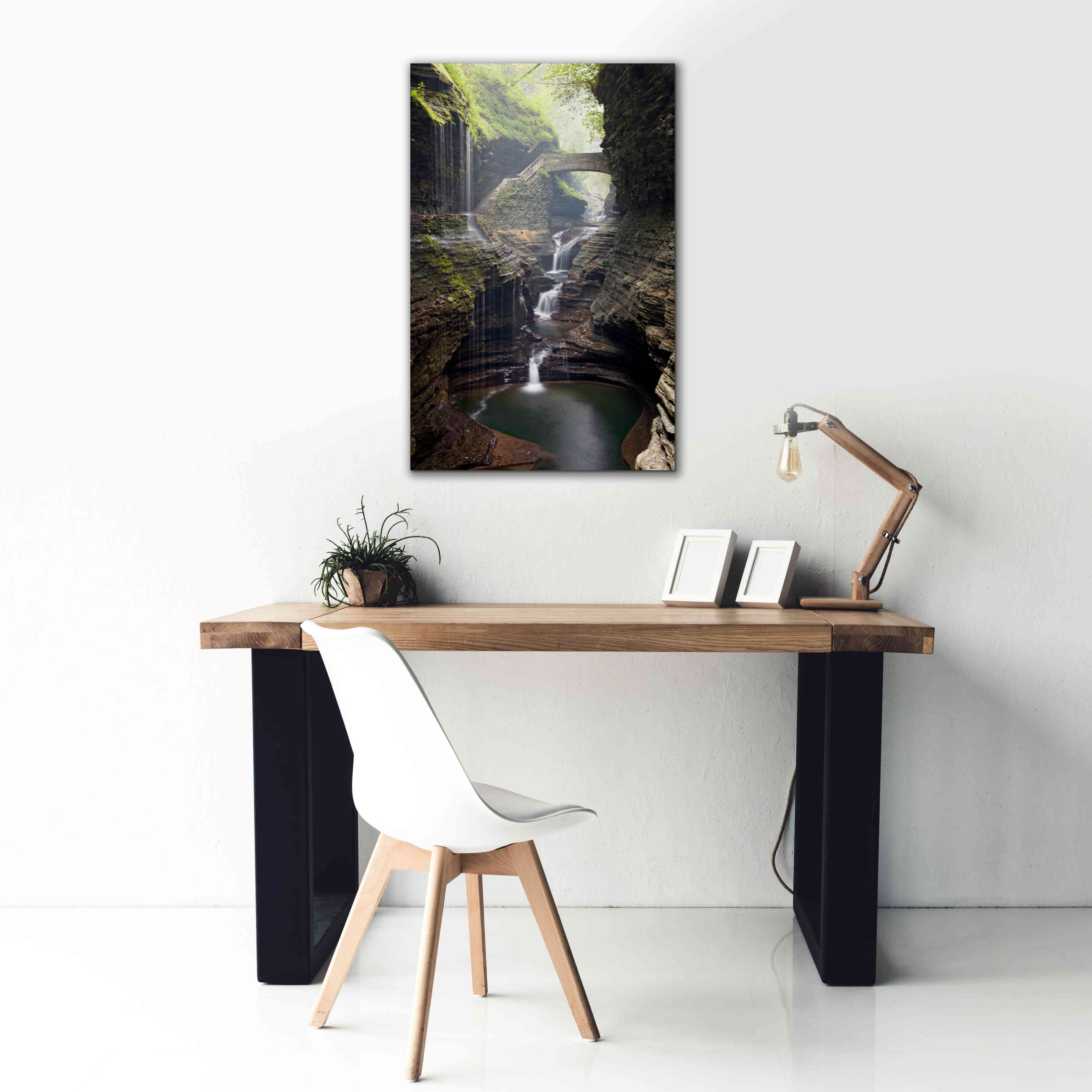 'Watkins Glen Rainbow Bridge' by Mike Jones, Giclee Canvas Wall Art,26 x 40
