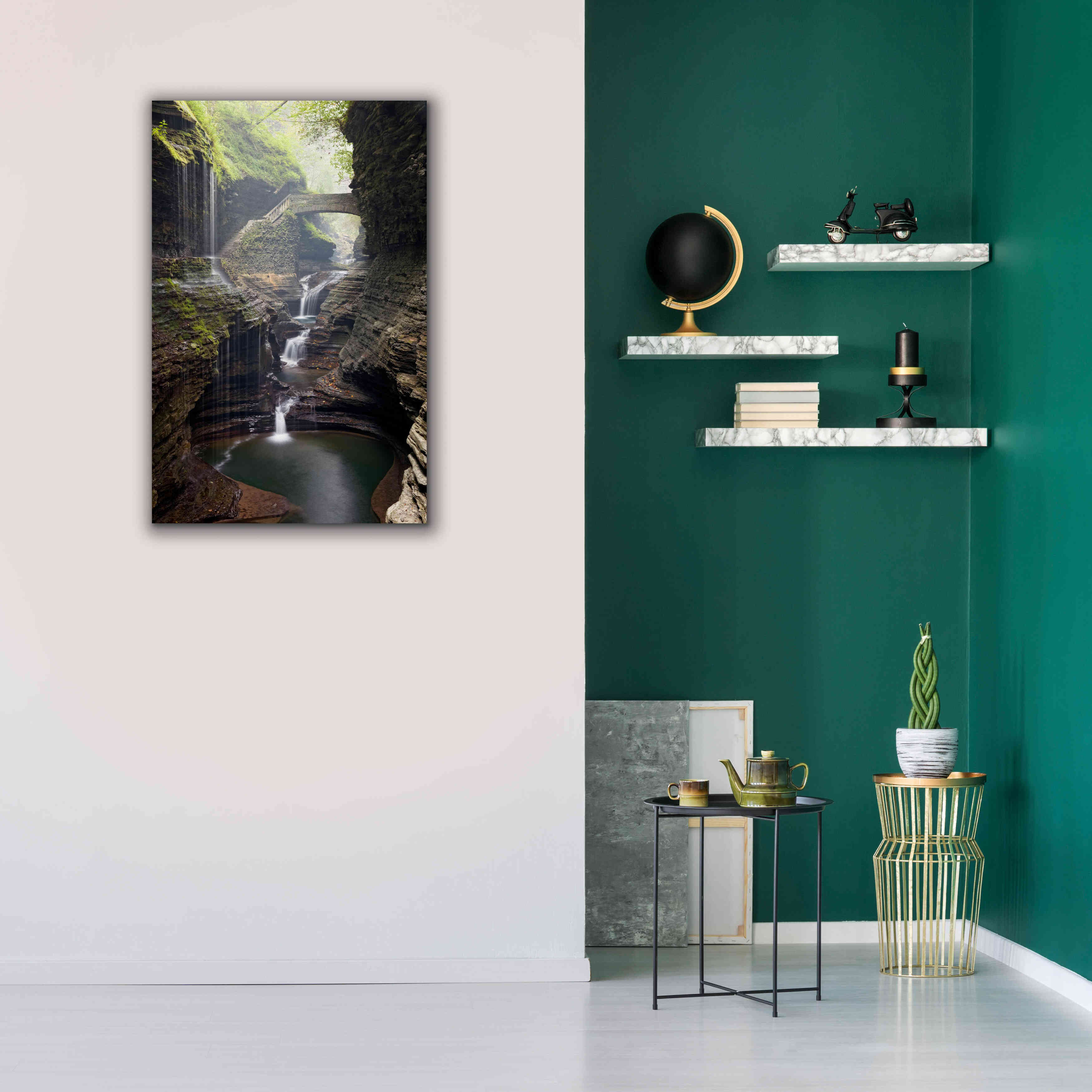 'Watkins Glen Rainbow Bridge' by Mike Jones, Giclee Canvas Wall Art,26 x 40