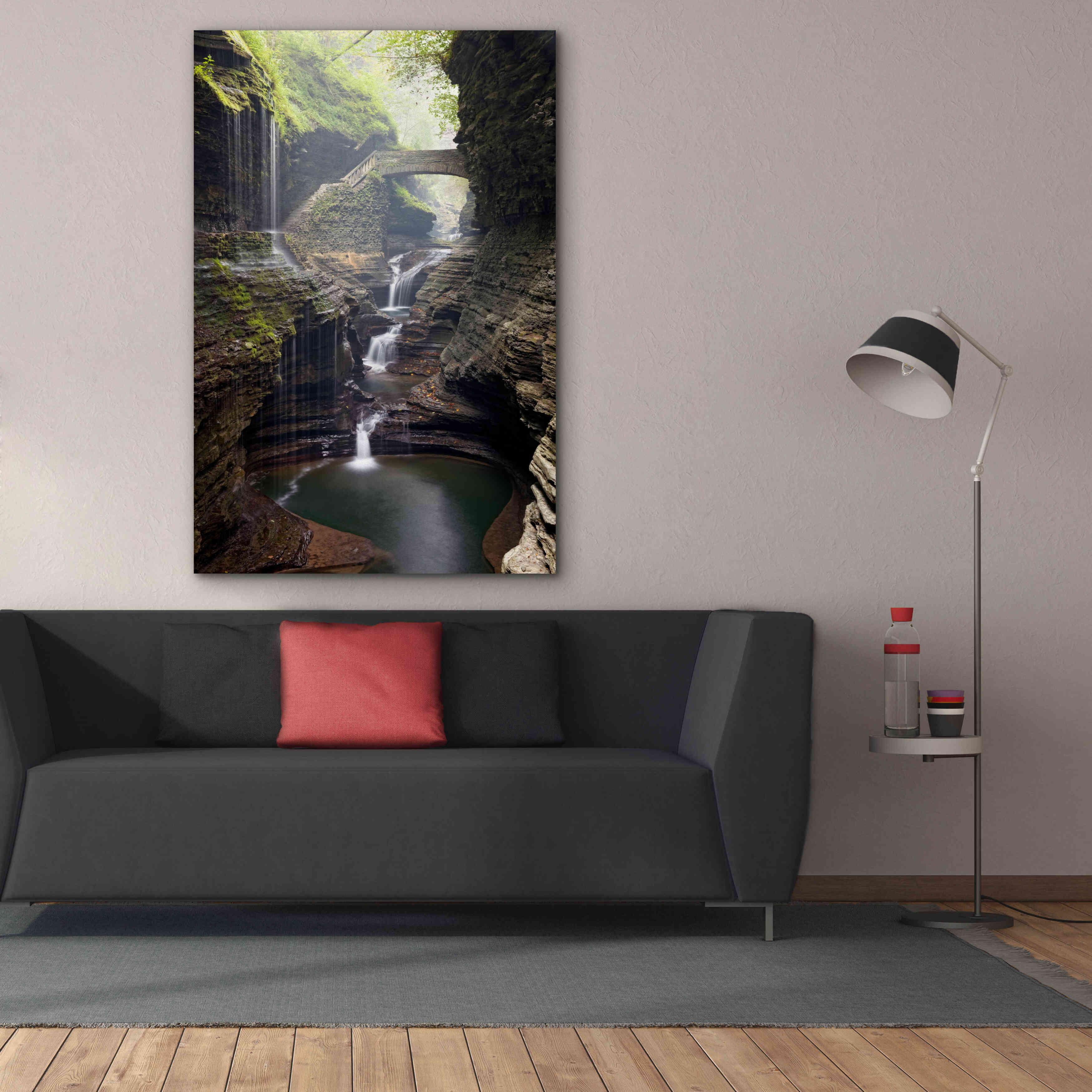 'Watkins Glen Rainbow Bridge' by Mike Jones, Giclee Canvas Wall Art,40 x 60