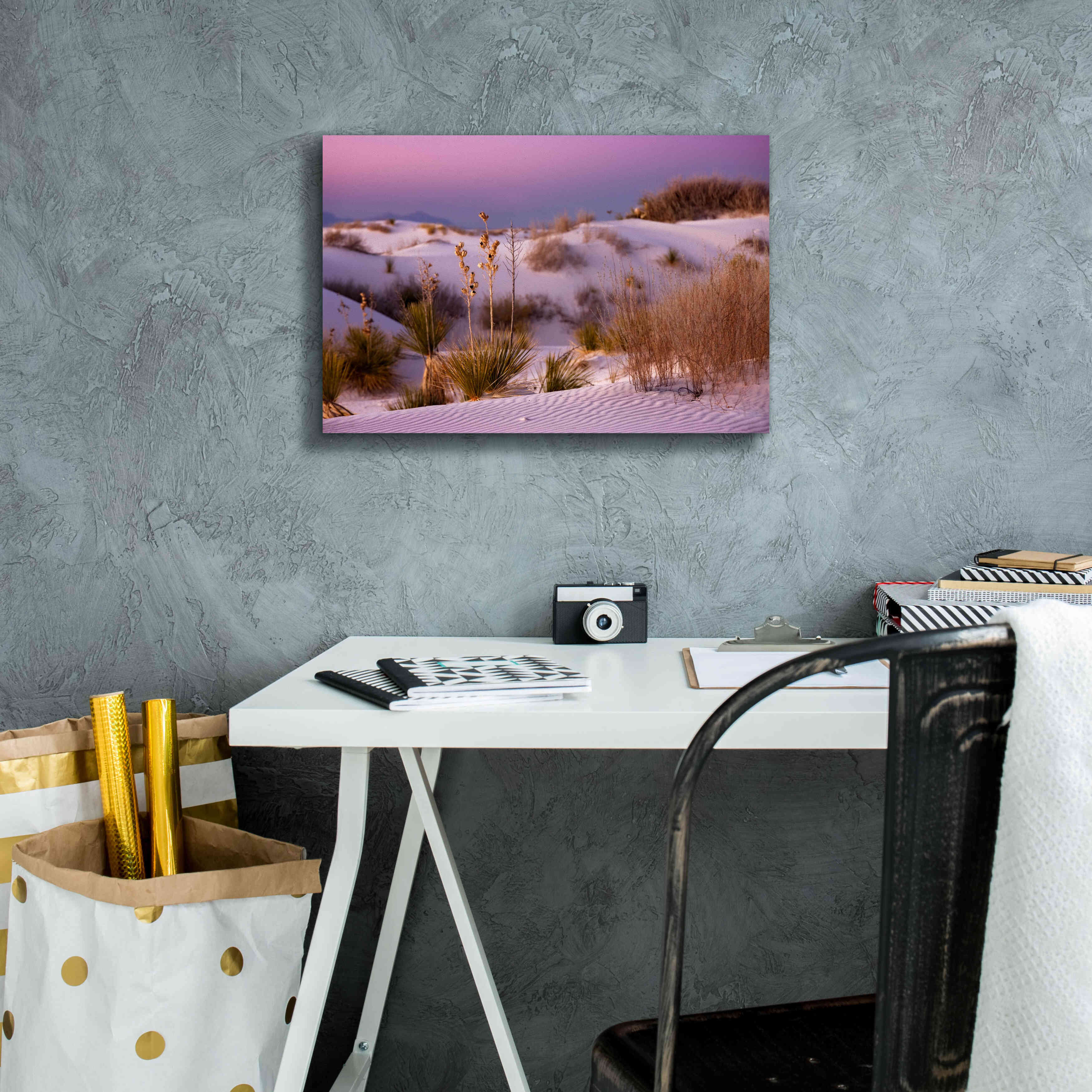 'White Sands Dusk' by Mike Jones, Giclee Canvas Wall Art,18 x 12