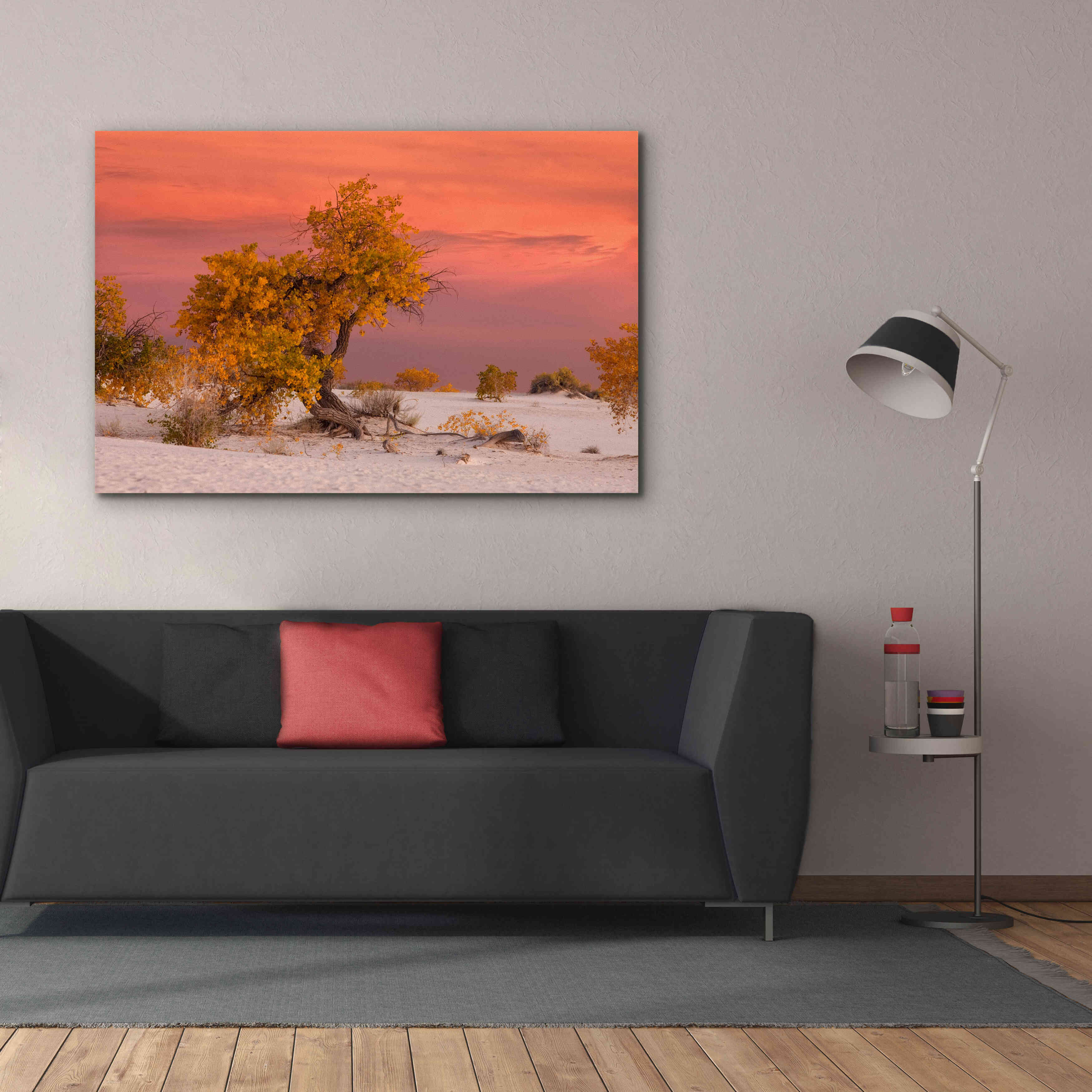 'White Sands Yellow Tree' by Mike Jones, Giclee Canvas Wall Art,60 x 40
