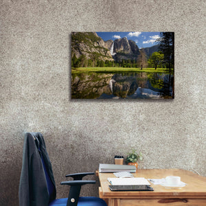 'Yosemite Falls Reflection' by Mike Jones, Giclee Canvas Wall Art,40 x 26