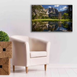 'Yosemite Falls Reflection' by Mike Jones, Giclee Canvas Wall Art,40 x 26