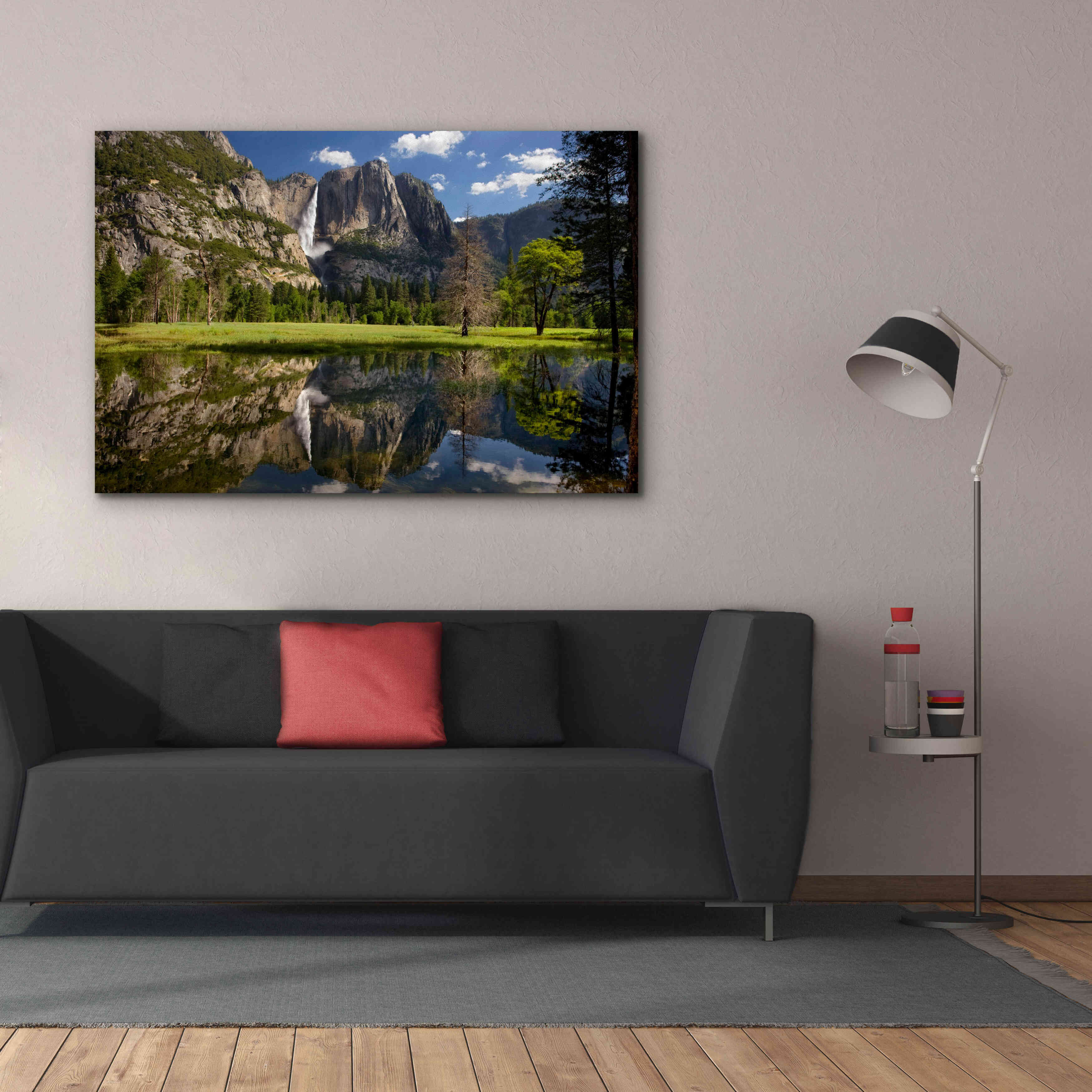'Yosemite Falls Reflection' by Mike Jones, Giclee Canvas Wall Art,60 x 40